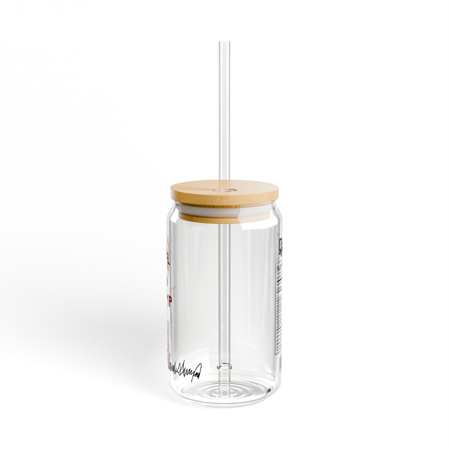 Trump Girl 16oz Glass Tumbler Cup, Trump 2024 Cup, Trump Merch, Trump Train Glass Cup with Bamboo lid and Straw - The American Glory