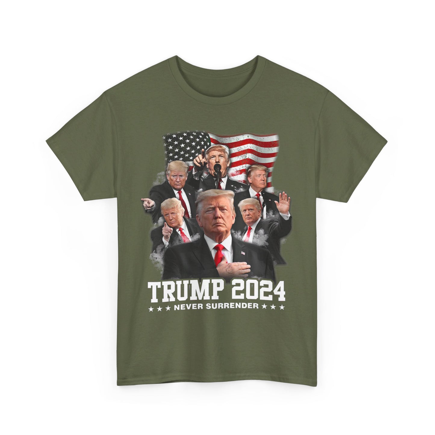 Never Surrender- Trump 2024 T-shirt - The American Glory