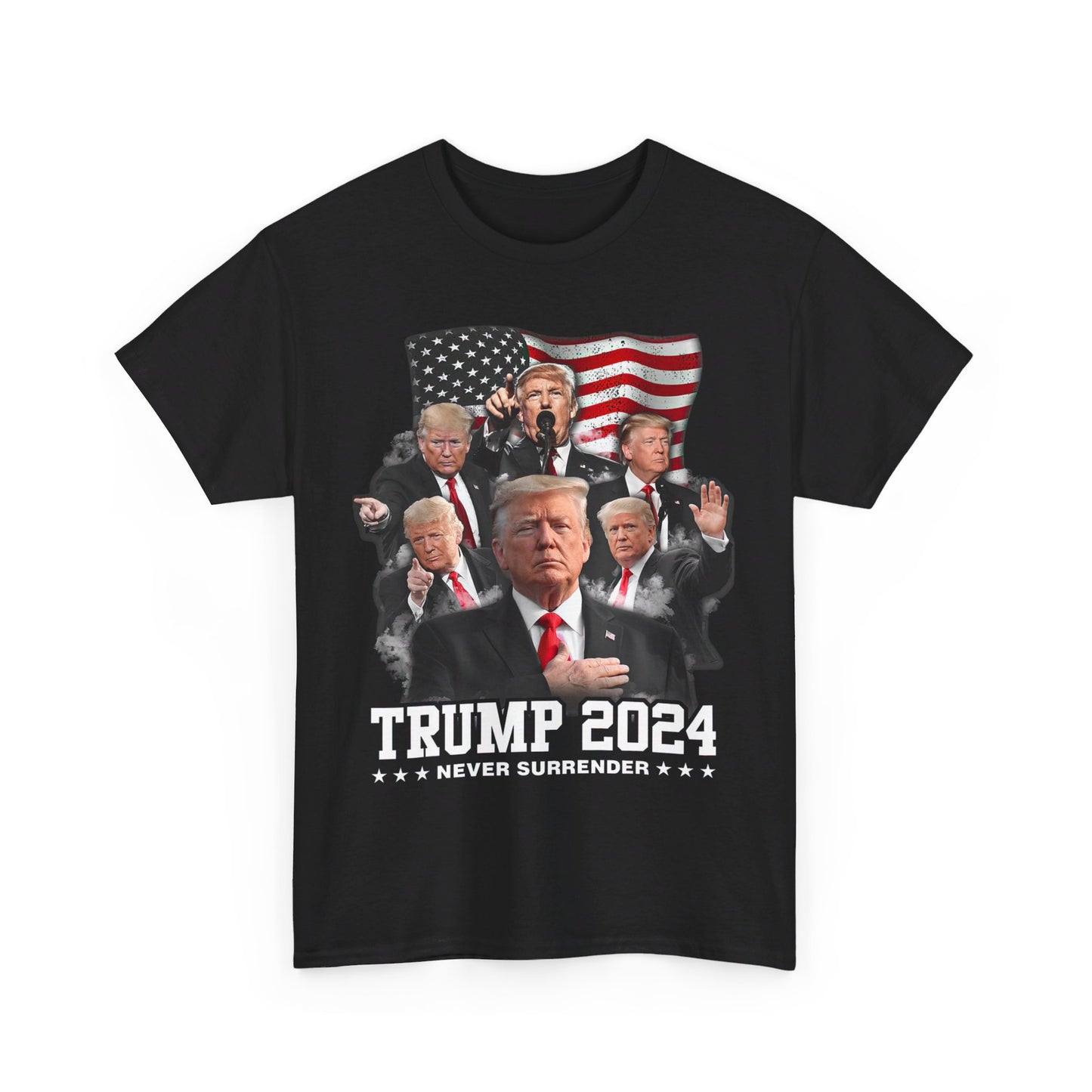 Never Surrender- Trump 2024 T-shirt - The American Glory