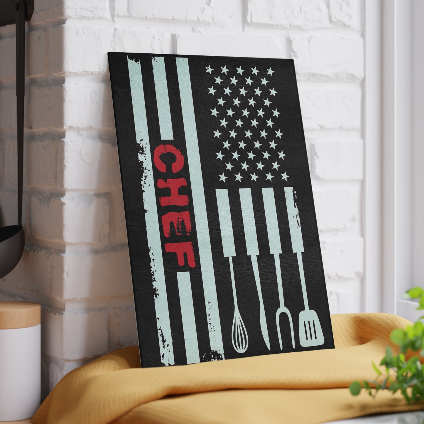 Chef American Flag Glass Cutting Board - The American Glory