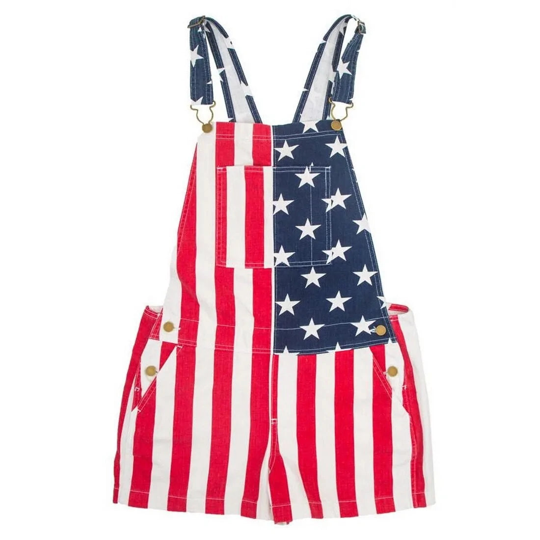American Flag Overalls Shorts - The American Glory