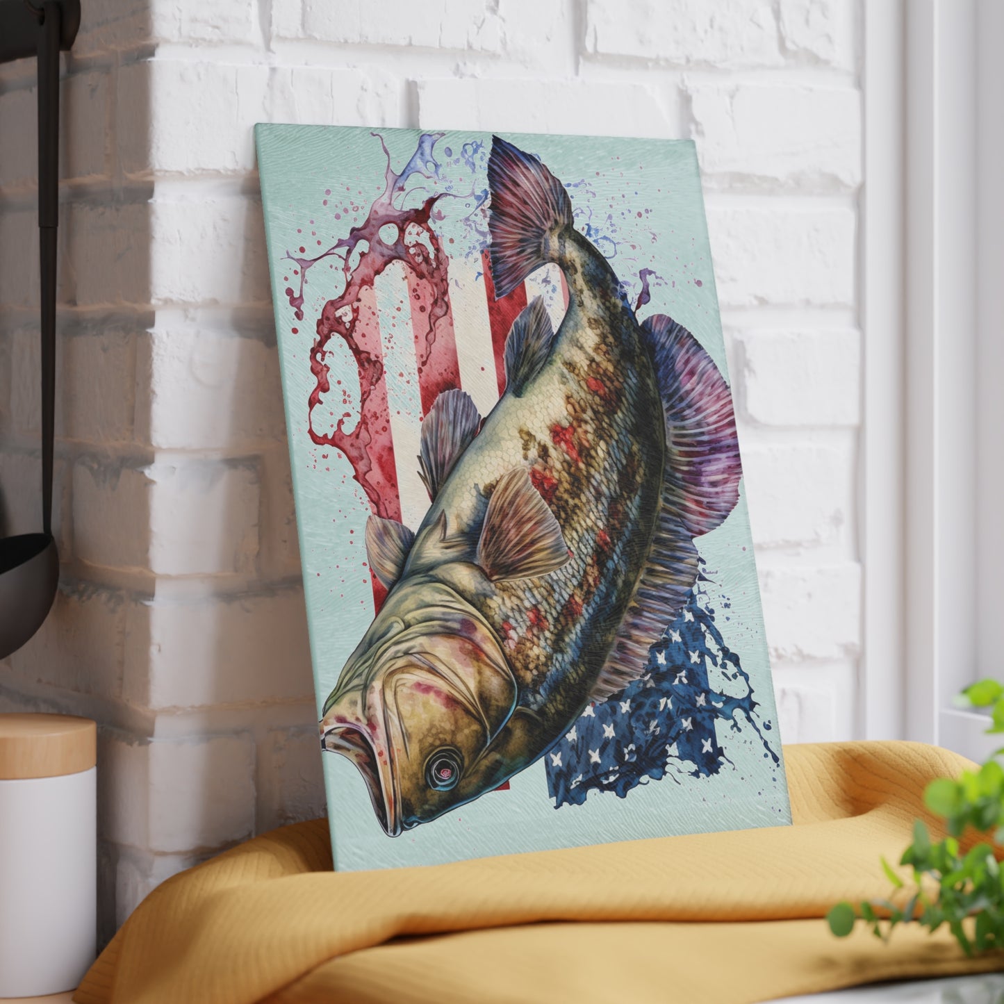 Fish American Flag Glass Cutting Board - The American Glory