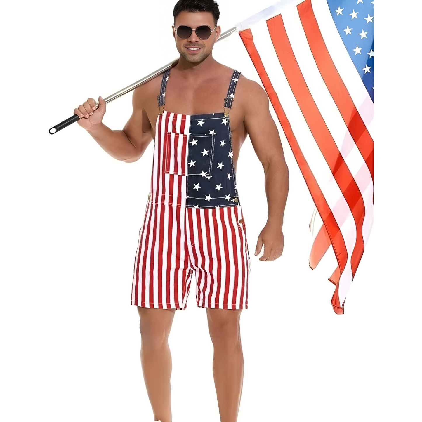 American Flag Overalls Shorts - The American Glory
