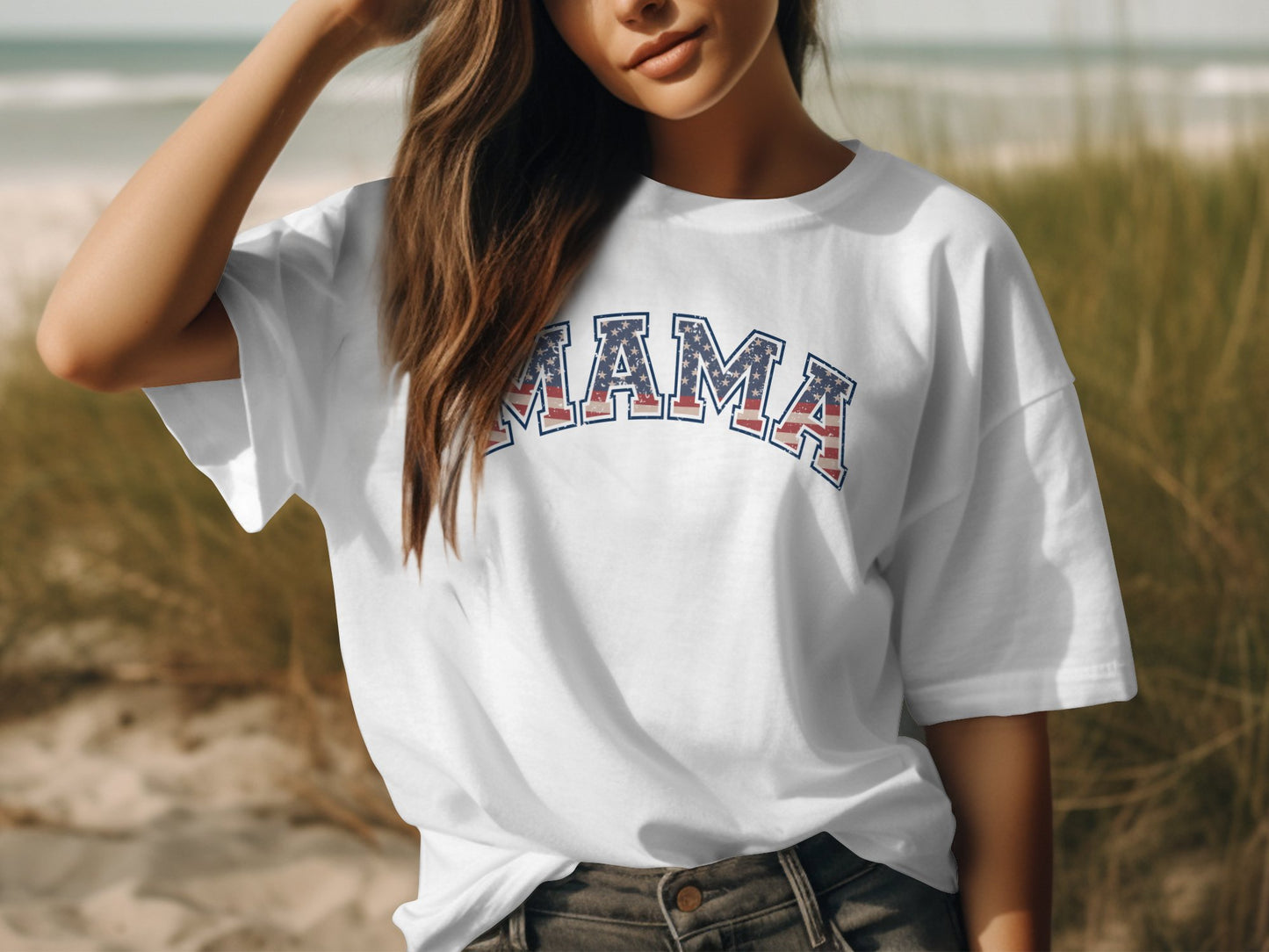 American Flag Retro Mama T-shirt - The American Glory