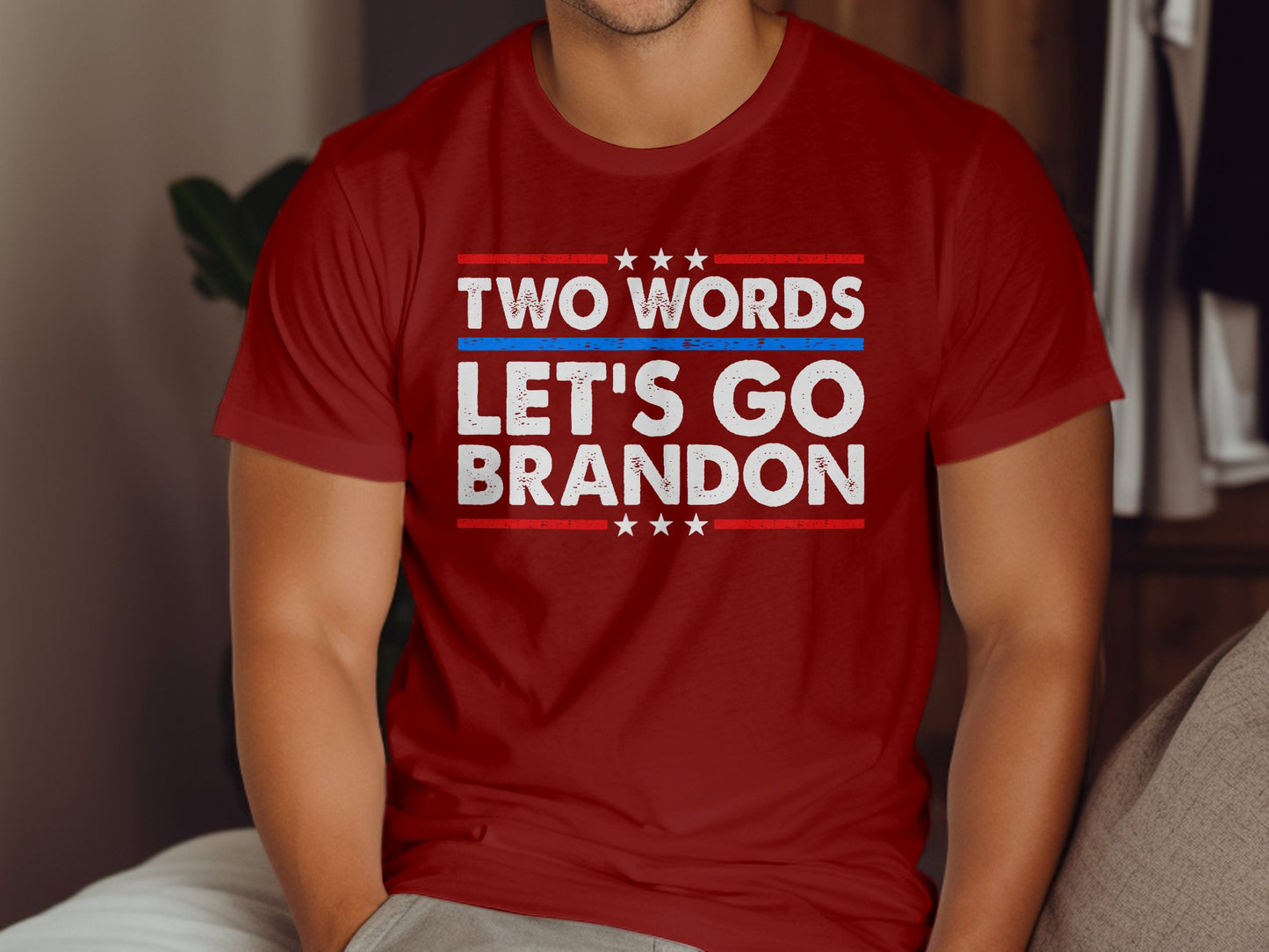 Two Words Let's go Brandon T-shirt Trump Shirt FJB Shirt - The American Glory