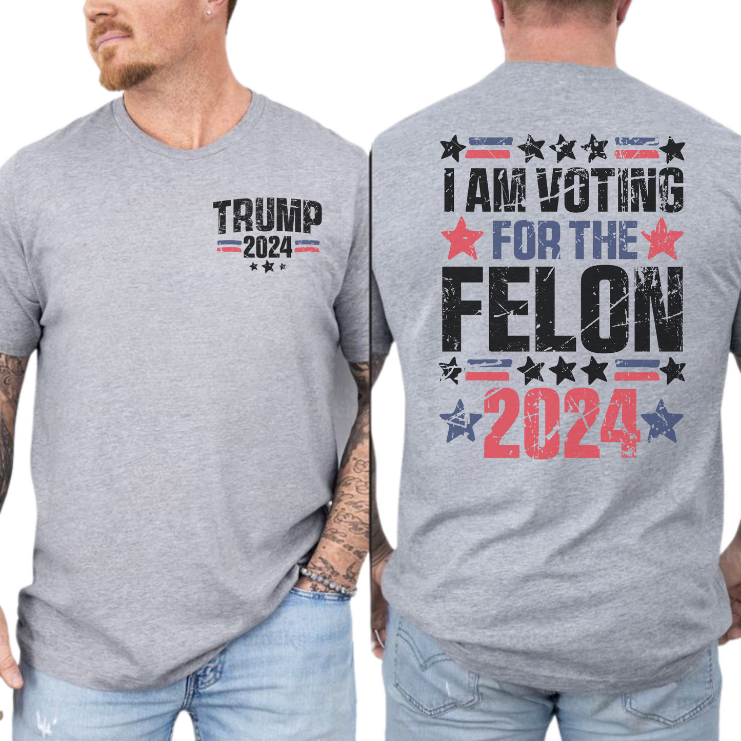 Voting For The Felon 2024 Unisex T-shirt - The American Glory