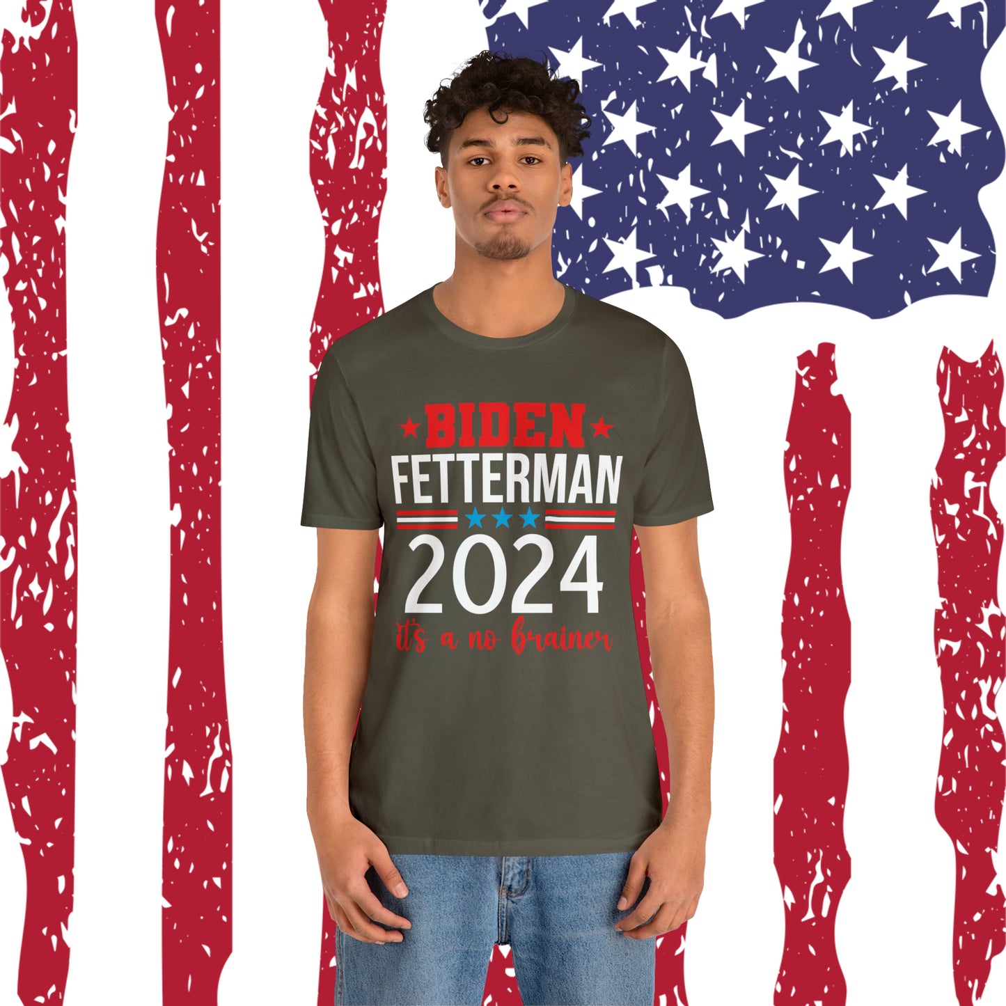 Biden Fetterman 2024 its a no brainer T-shirt - The American Glory