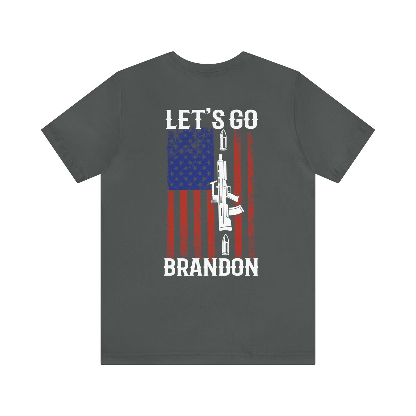 Let's Go Brandon T-shirt American Flag Lightning Bolt Front & Back Print - The American Glory