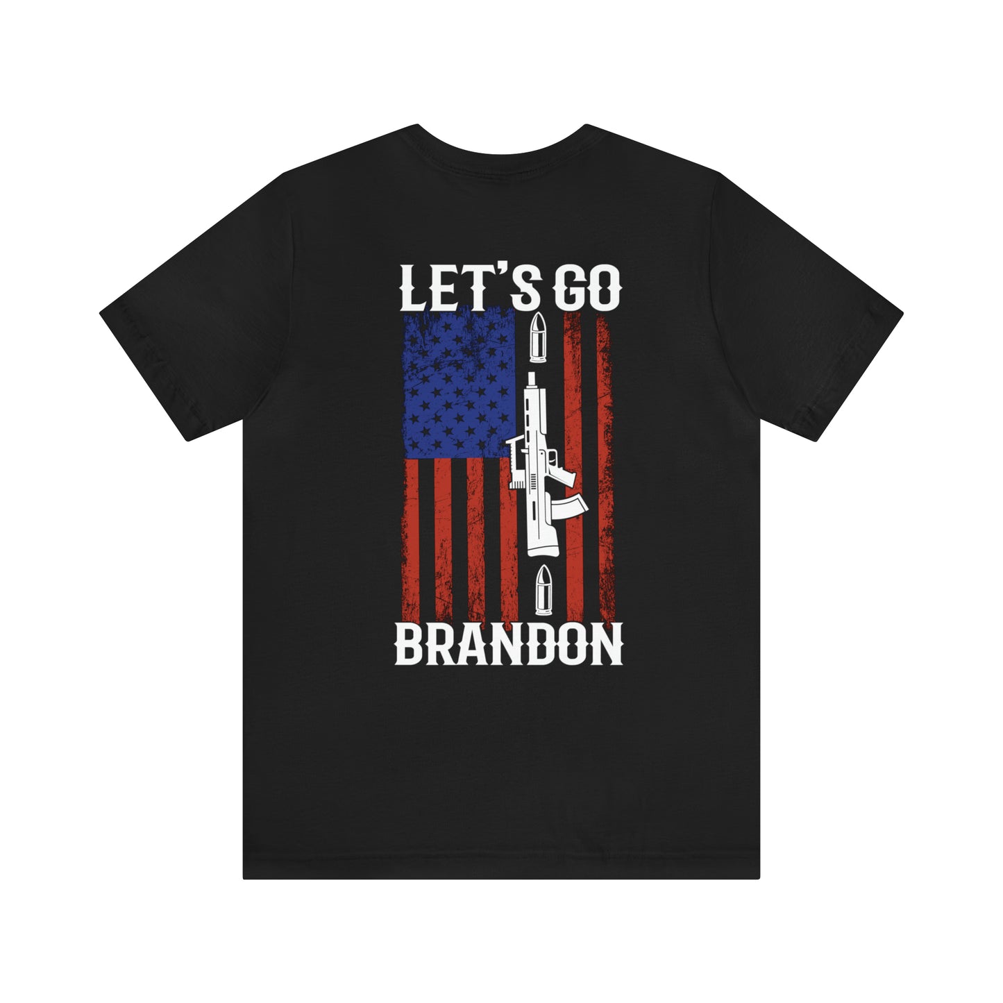 Let's Go Brandon T-shirt American Flag Lightning Bolt Front & Back Print - The American Glory