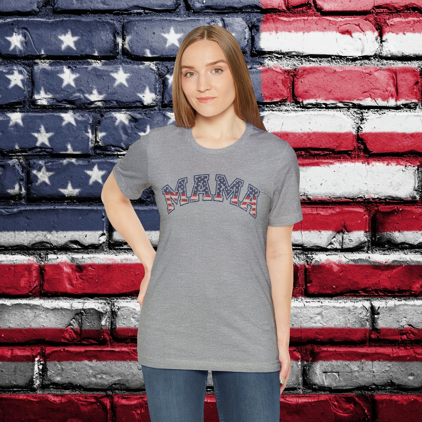 American Flag Retro Mama T-shirt - The American Glory