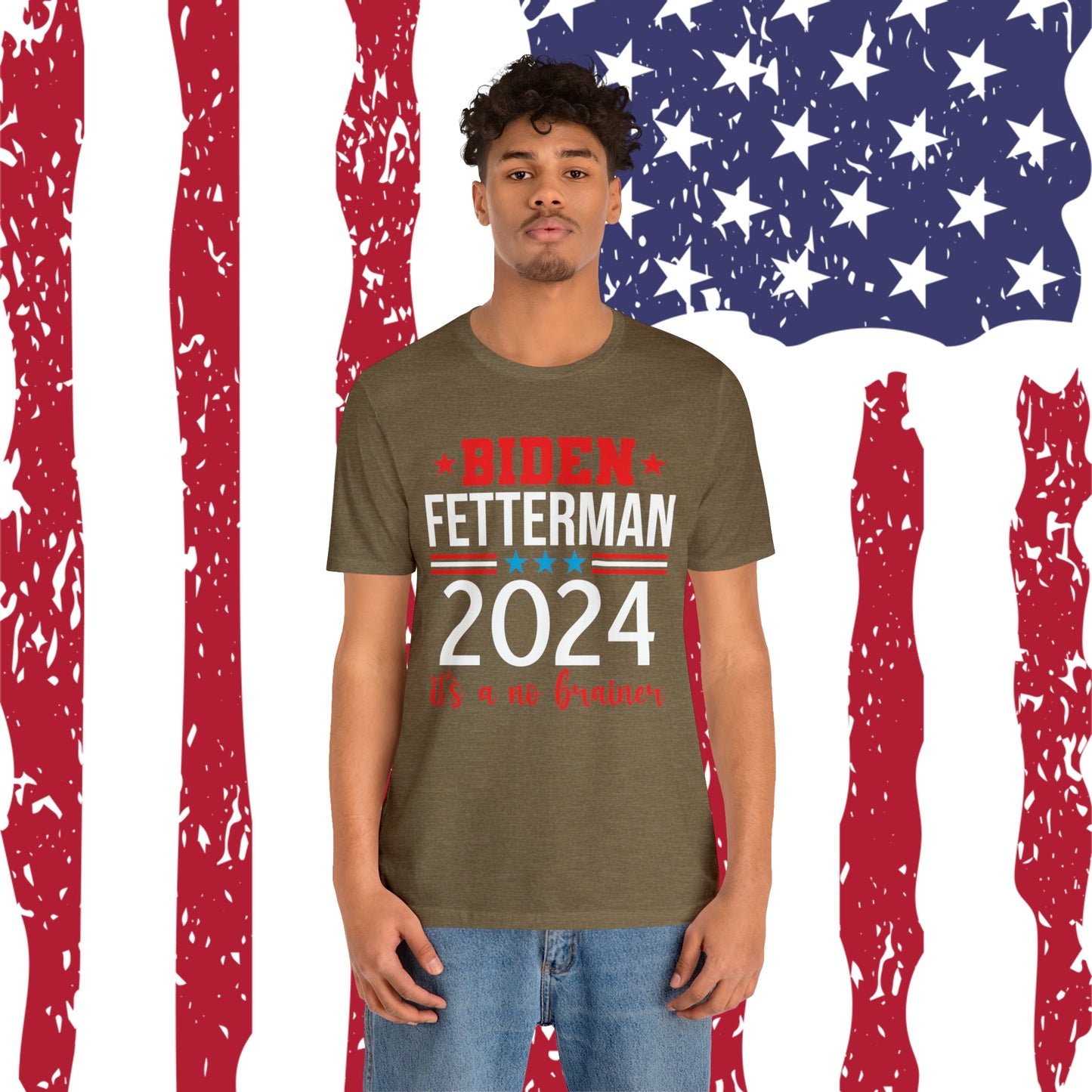 Biden Fetterman 2024 its a no brainer T-shirt - The American Glory
