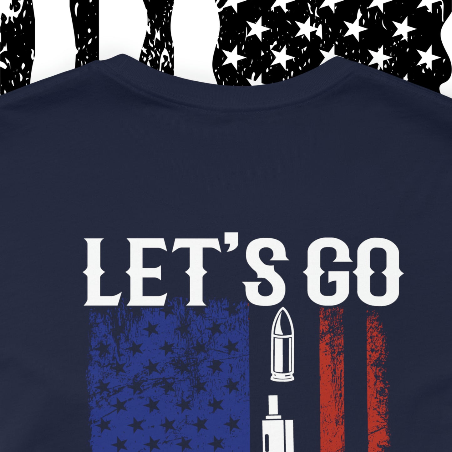 Let's Go Brandon T-shirt American Flag Lightning Bolt Front & Back Print - The American Glory