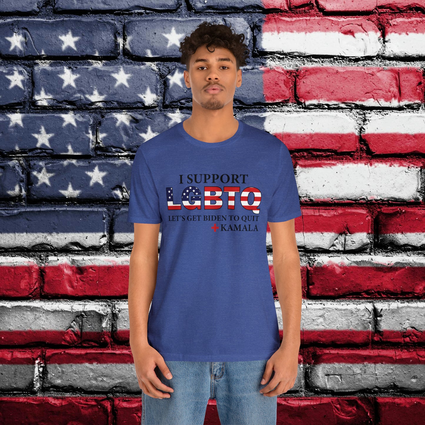 I Support LGBTQ Let's Get Biden To Quit + Kamala T-shirt - The American Glory