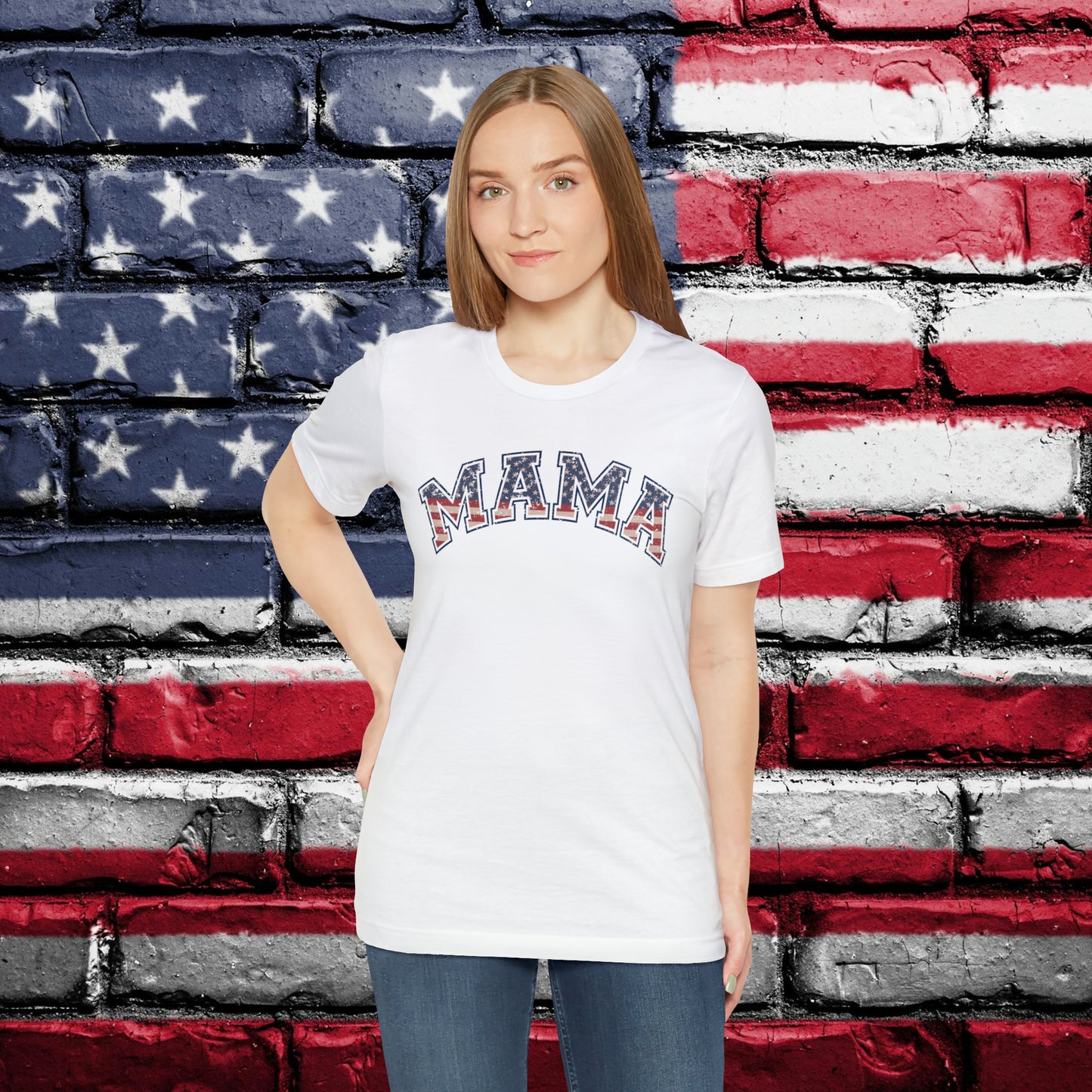 American Flag Retro Mama T-shirt - The American Glory