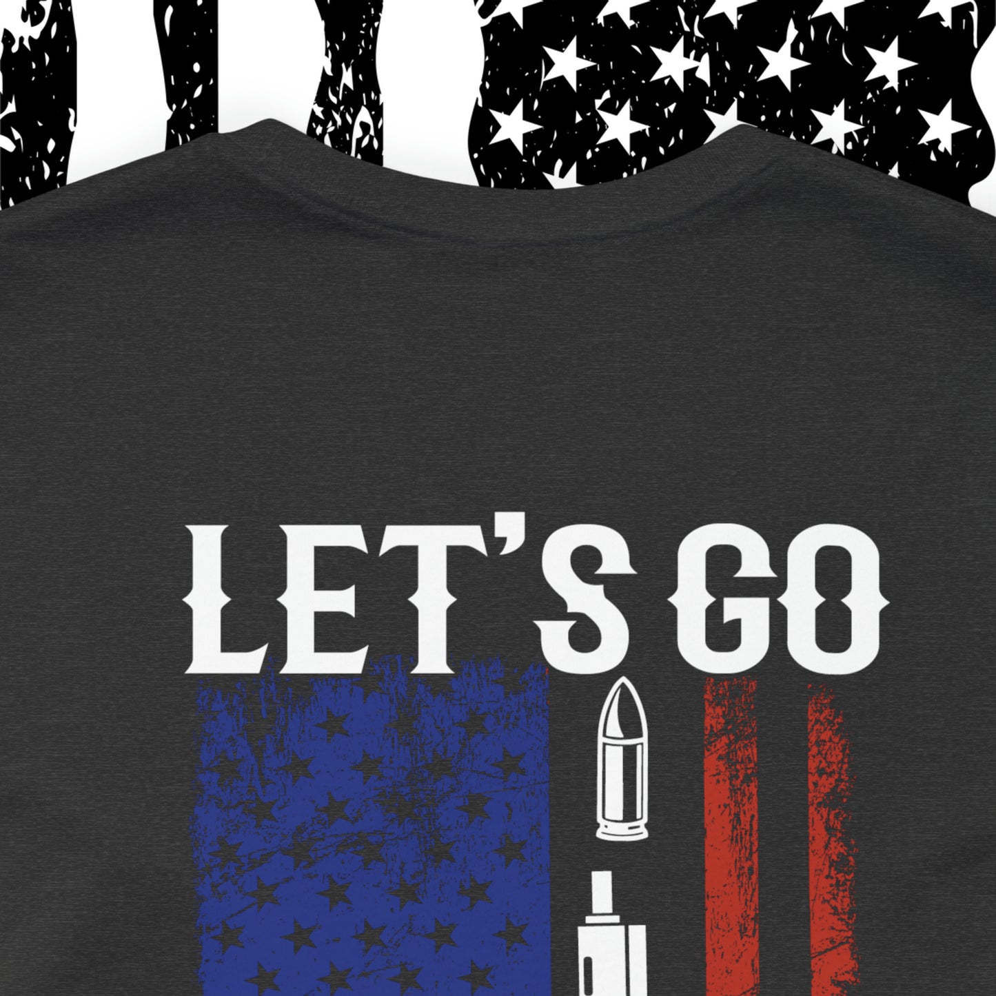 Let's Go Brandon T-shirt American Flag Lightning Bolt Front & Back Print - The American Glory