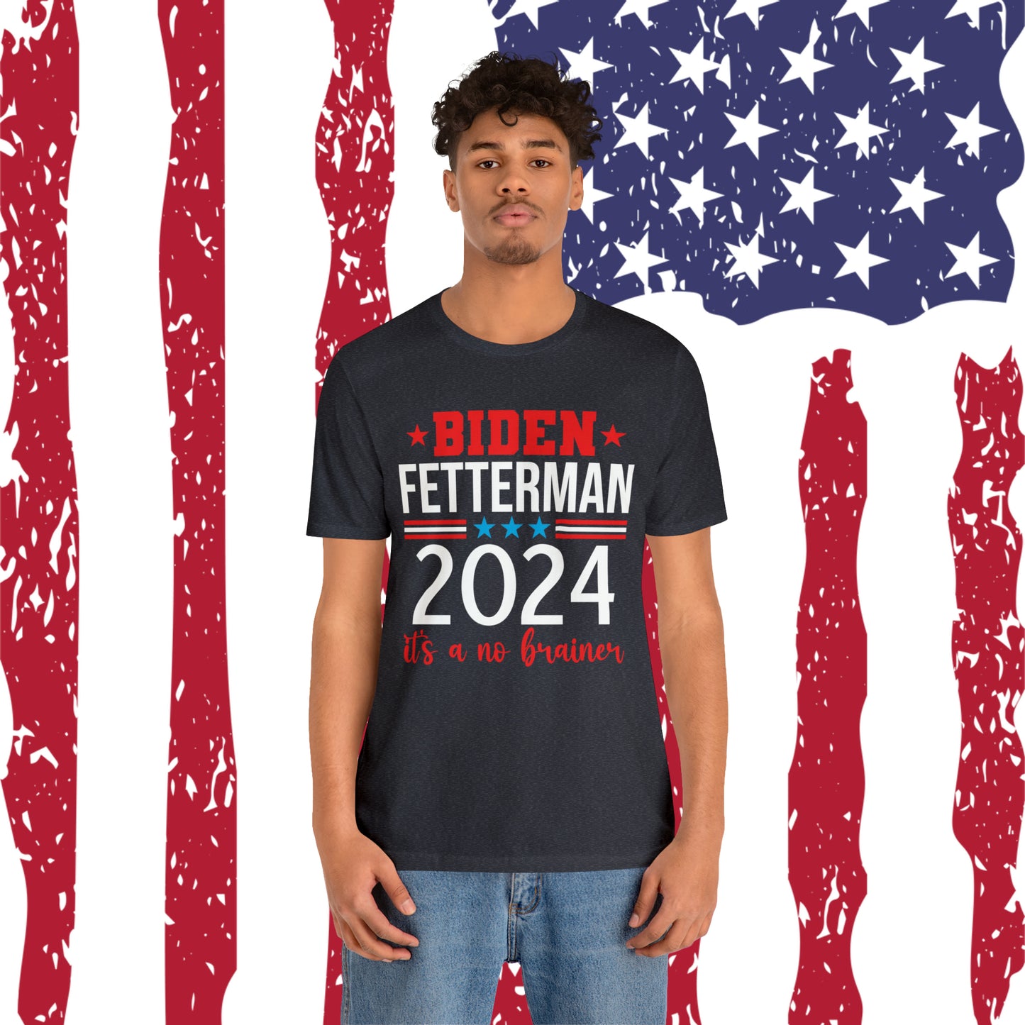 Biden Fetterman 2024 its a no brainer T-shirt - The American Glory
