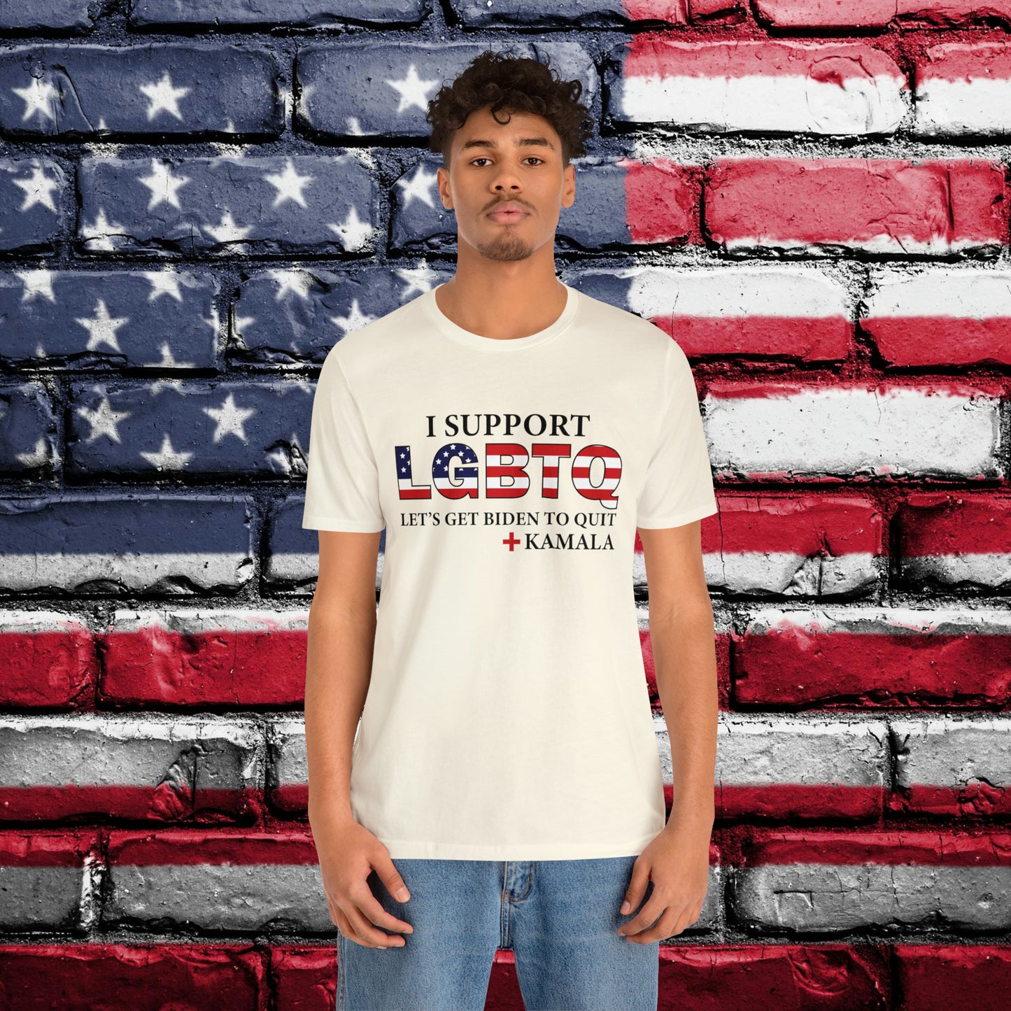 I Support LGBTQ Let's Get Biden To Quit + Kamala T-shirt - The American Glory