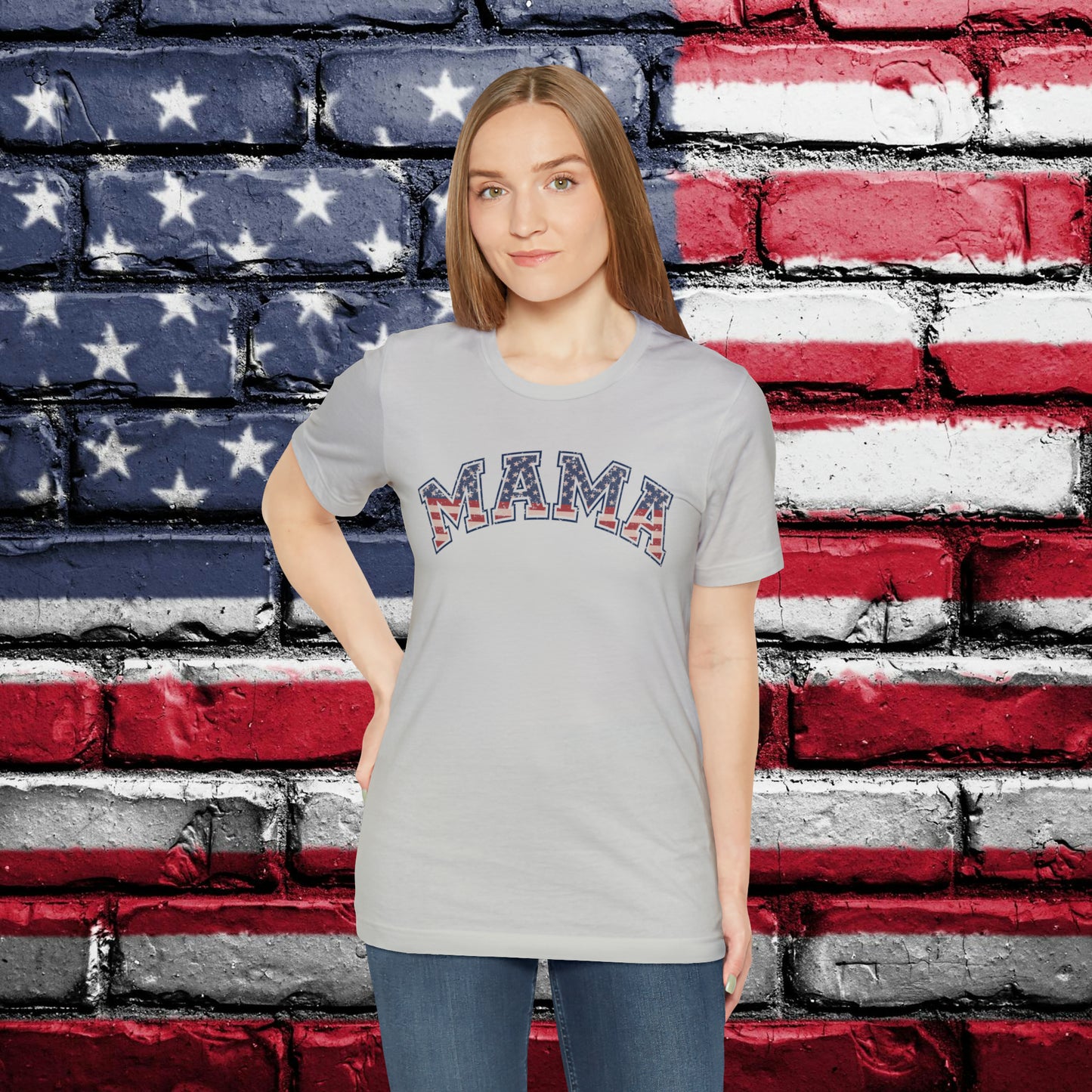 American Flag Retro Mama T-shirt - The American Glory