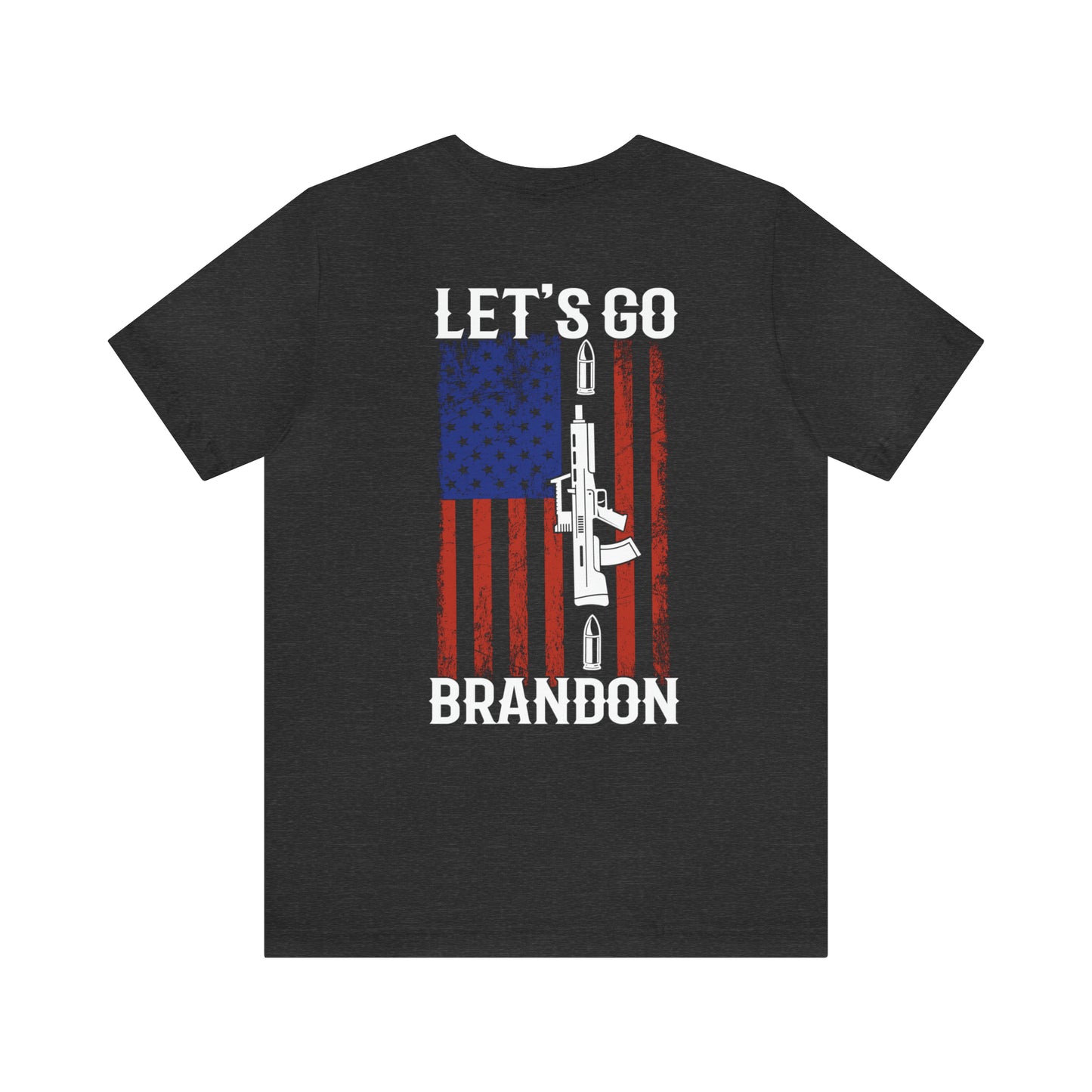 Let's Go Brandon T-shirt American Flag Lightning Bolt Front & Back Print - The American Glory