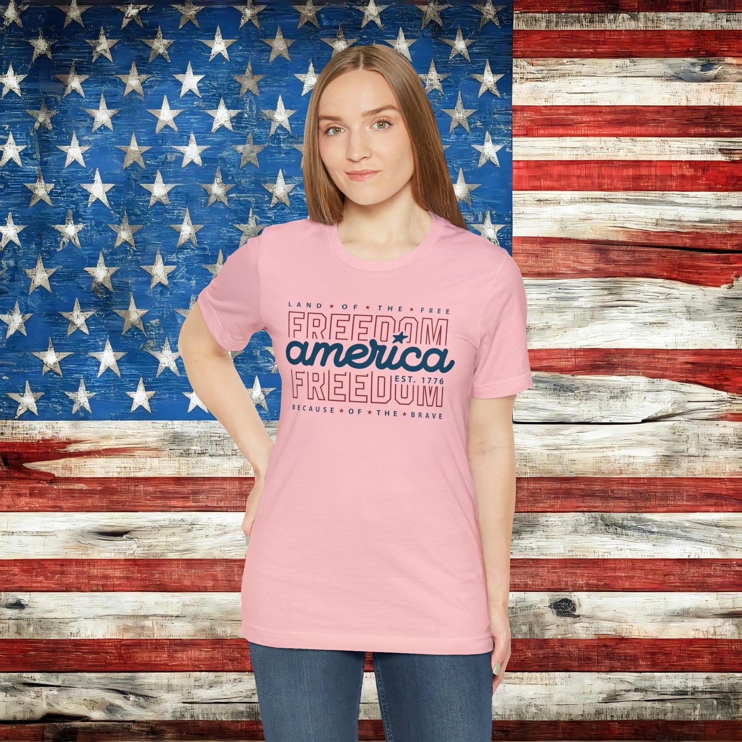America Land of the Free Because of the Brave Freedom T-shirt - The American Glory