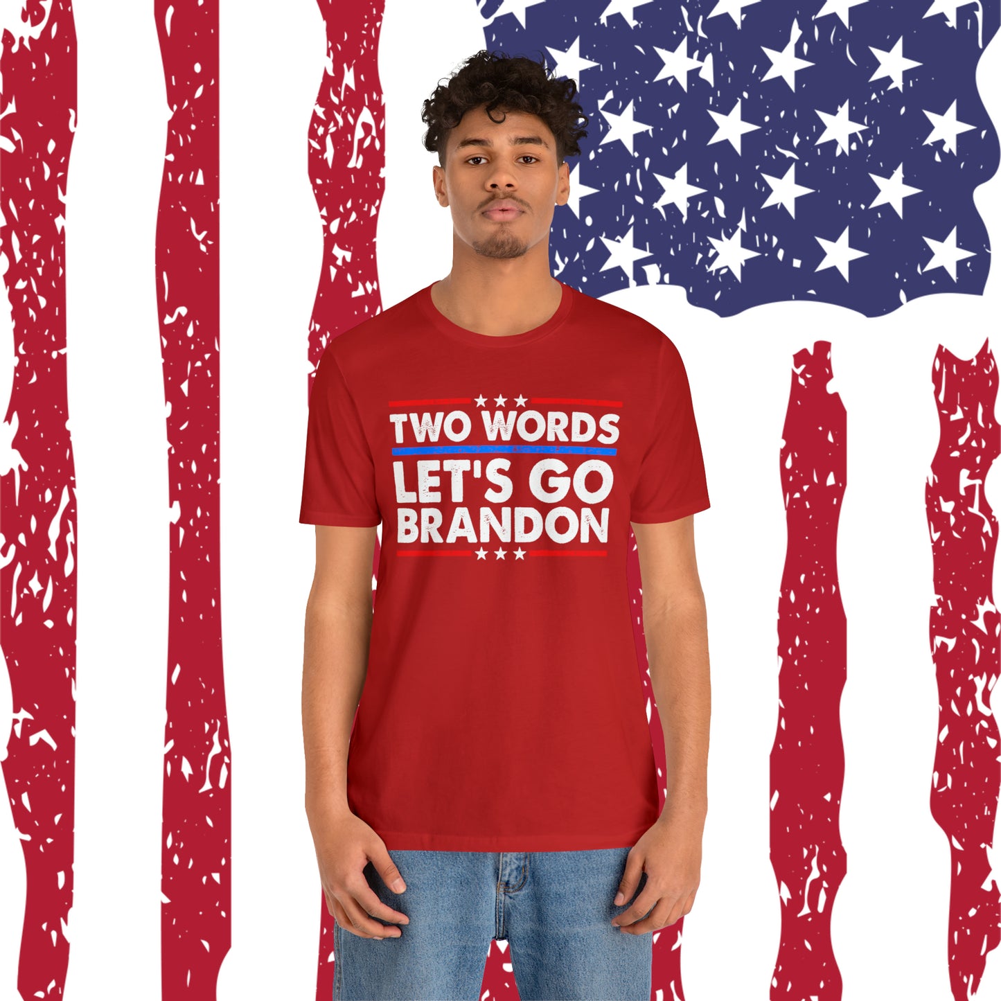 Two Words Let's go Brandon T-shirt Trump Shirt FJB Shirt - The American Glory