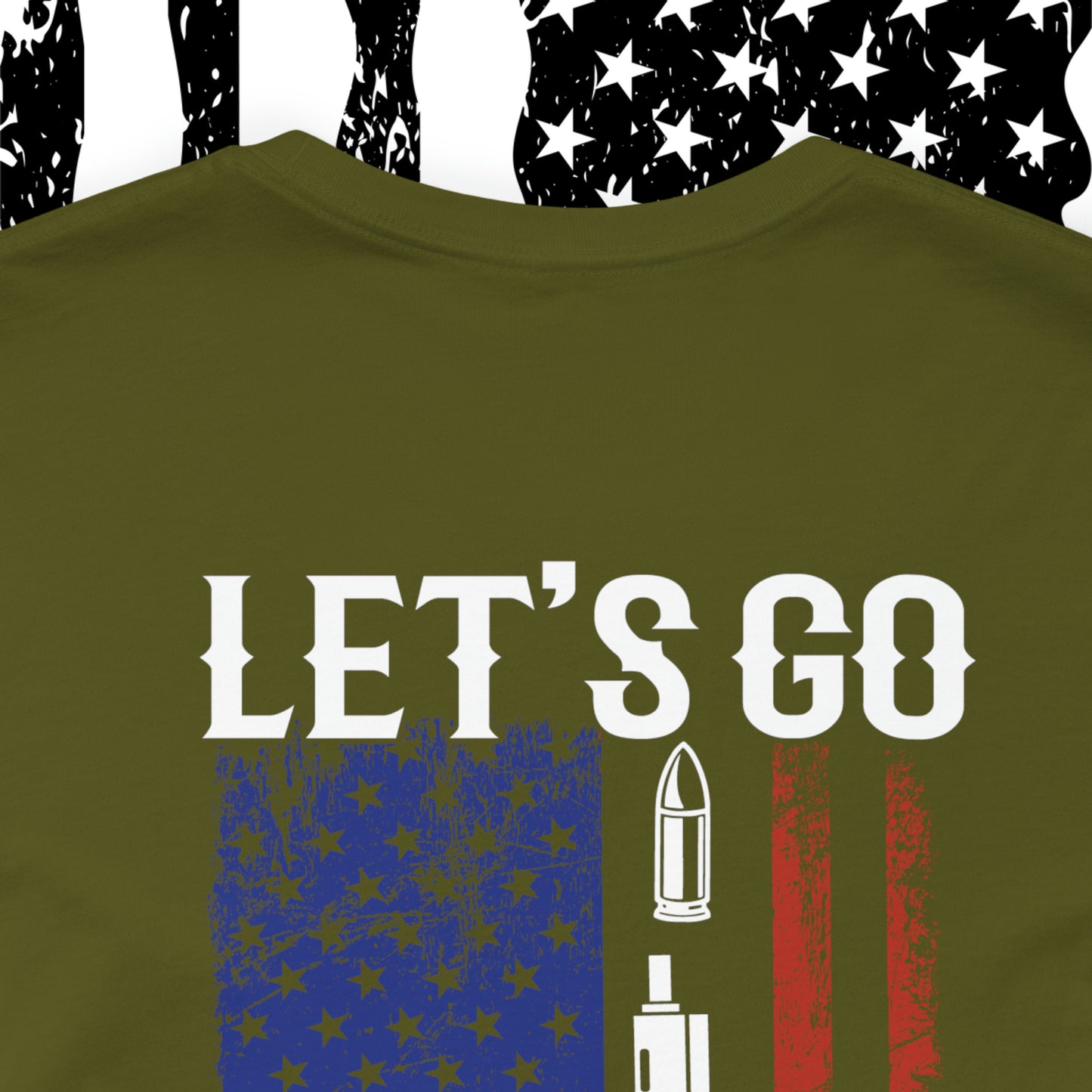Let's Go Brandon T-shirt American Flag Lightning Bolt Front & Back Print - The American Glory