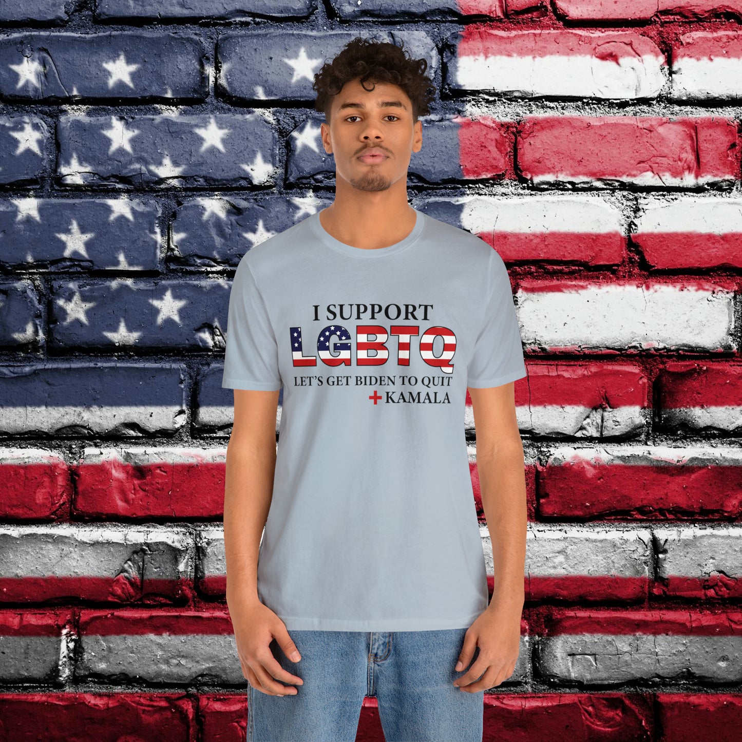 I Support LGBTQ Let's Get Biden To Quit + Kamala T-shirt - The American Glory