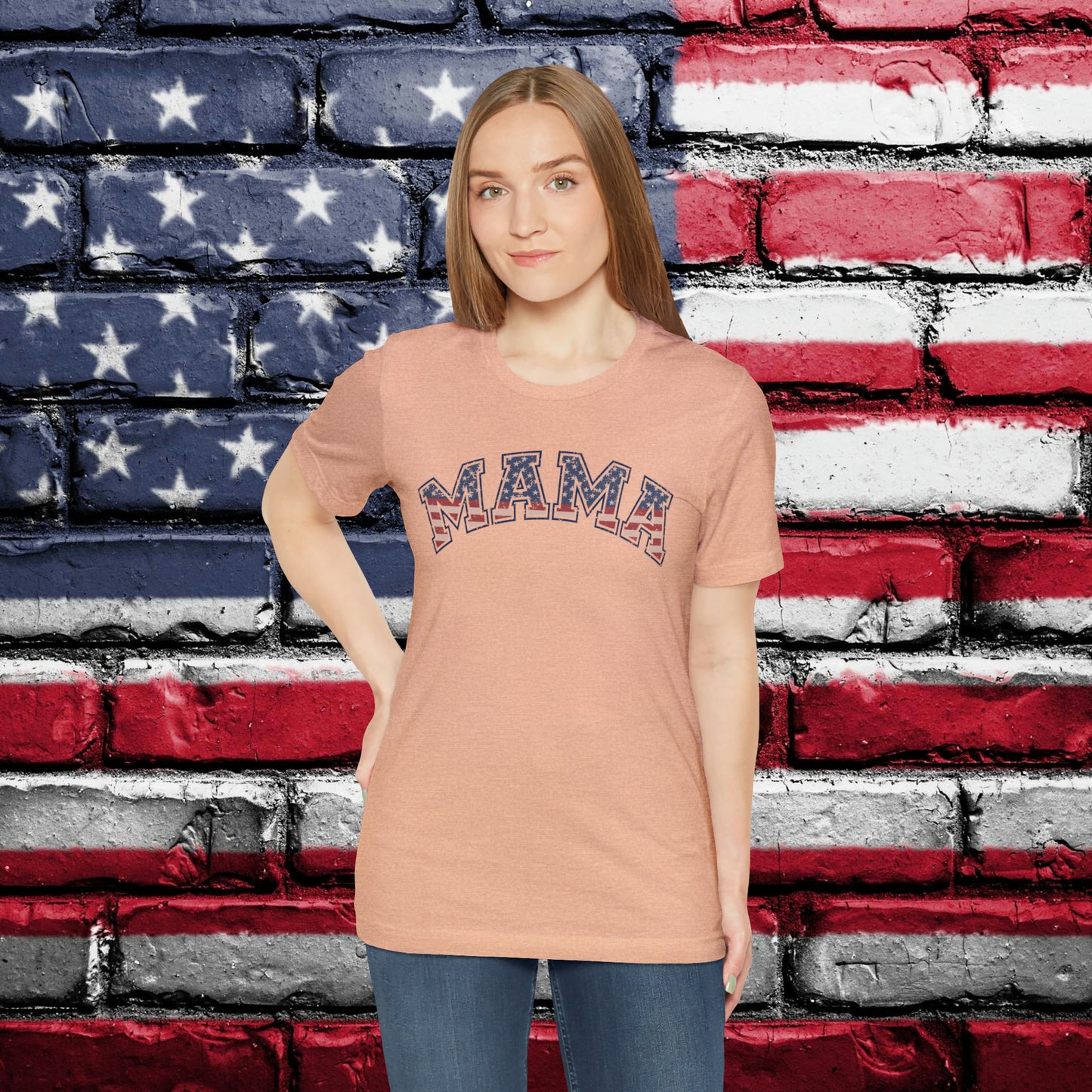 American Flag Retro Mama T-shirt - The American Glory