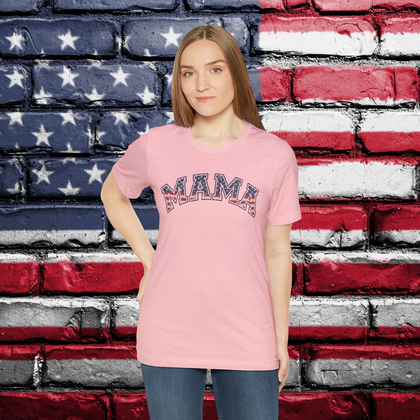 American Flag Retro Mama T-shirt - The American Glory