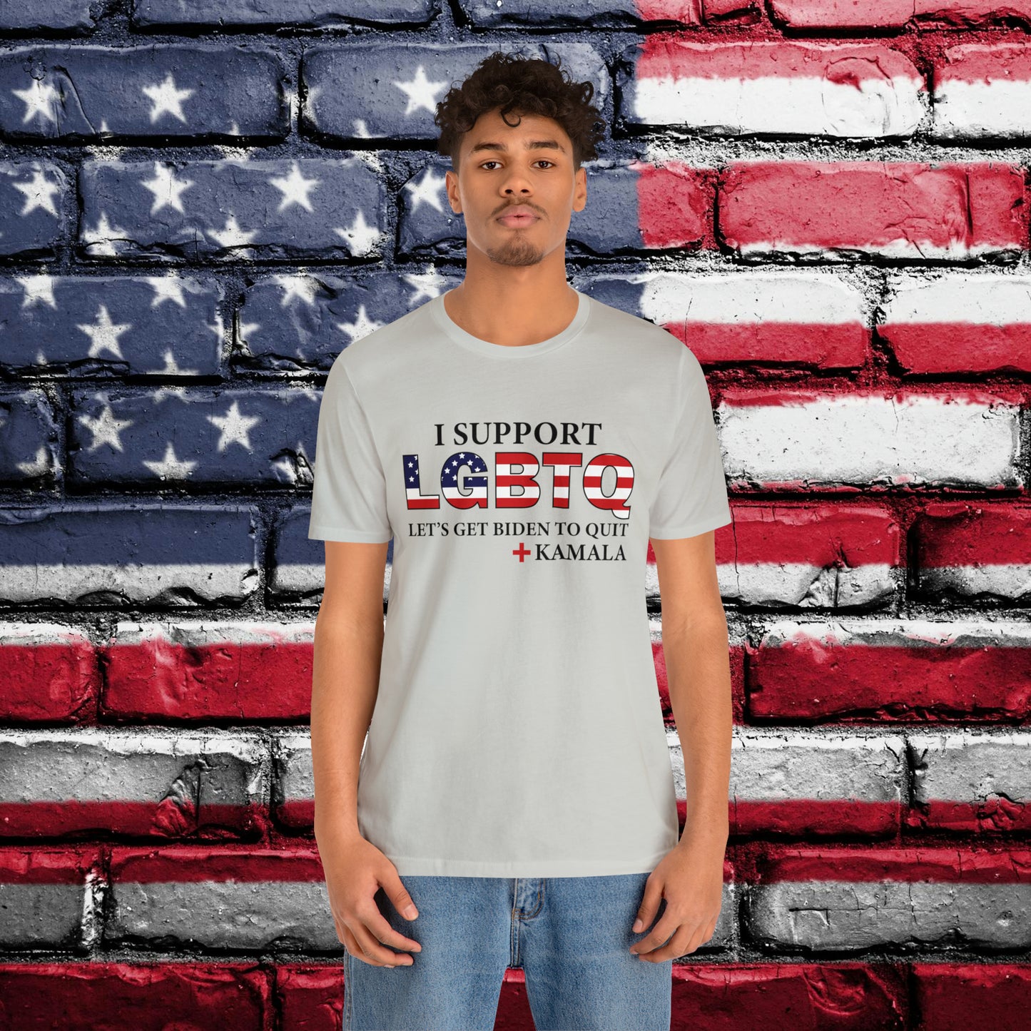 I Support LGBTQ Let's Get Biden To Quit + Kamala T-shirt - The American Glory