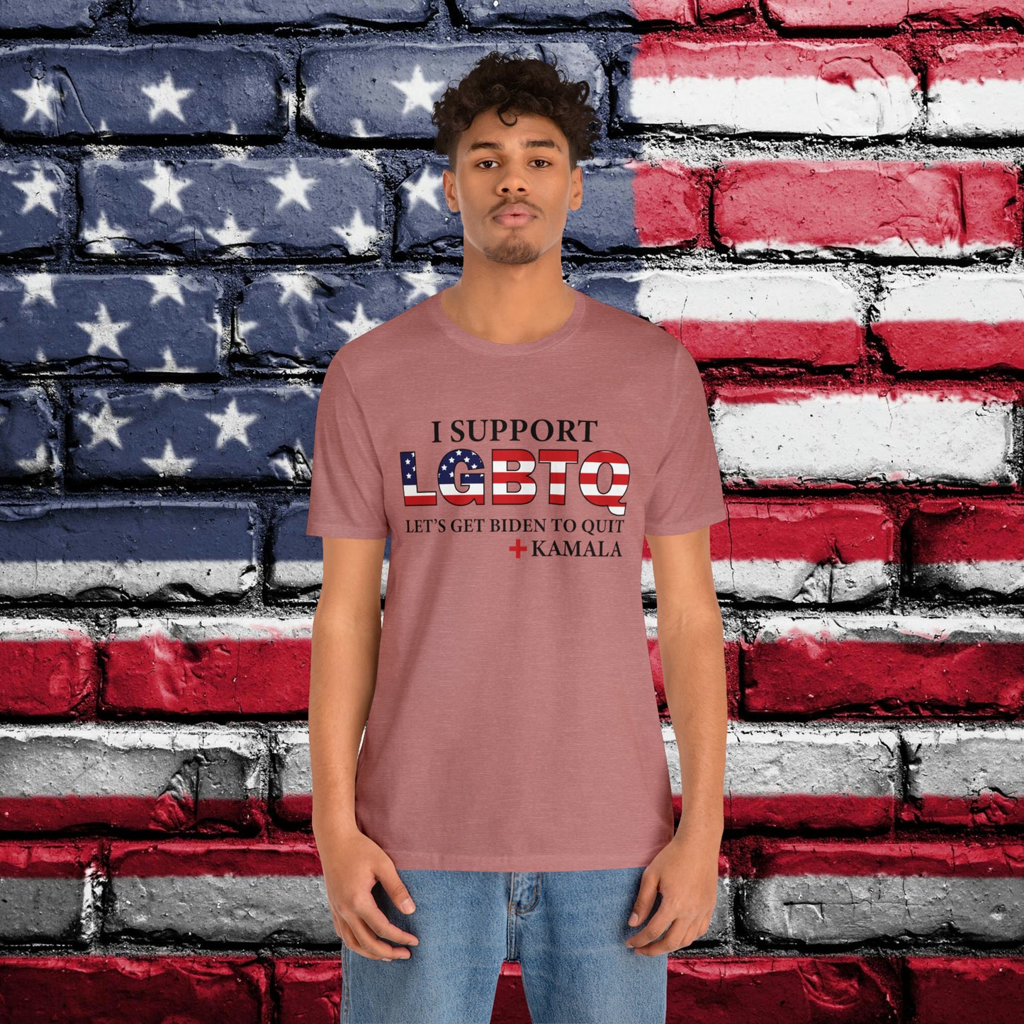 I Support LGBTQ Let's Get Biden To Quit + Kamala T-shirt - The American Glory