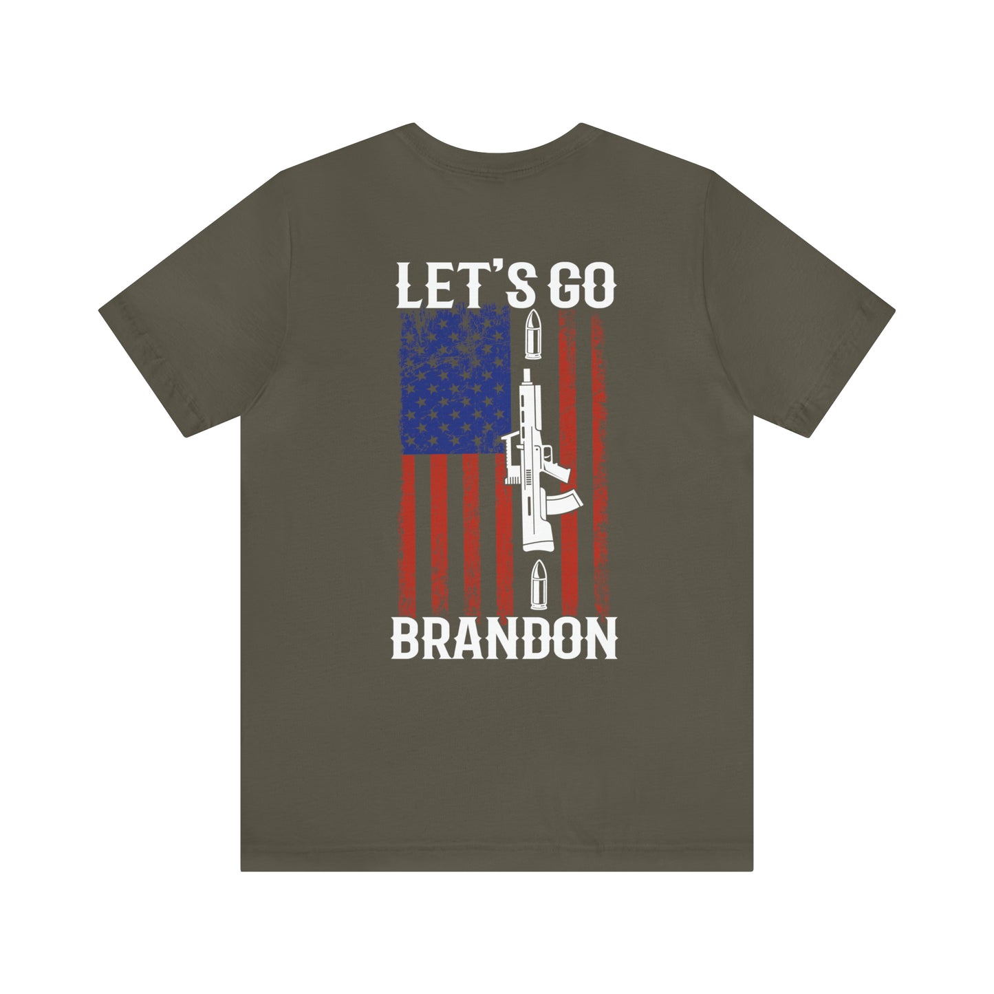 Let's Go Brandon T-shirt American Flag Lightning Bolt Front & Back Print - The American Glory