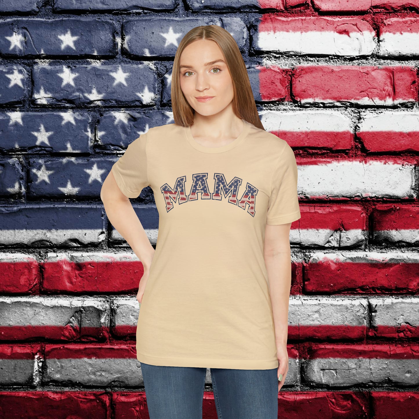 American Flag Retro Mama T-shirt - The American Glory