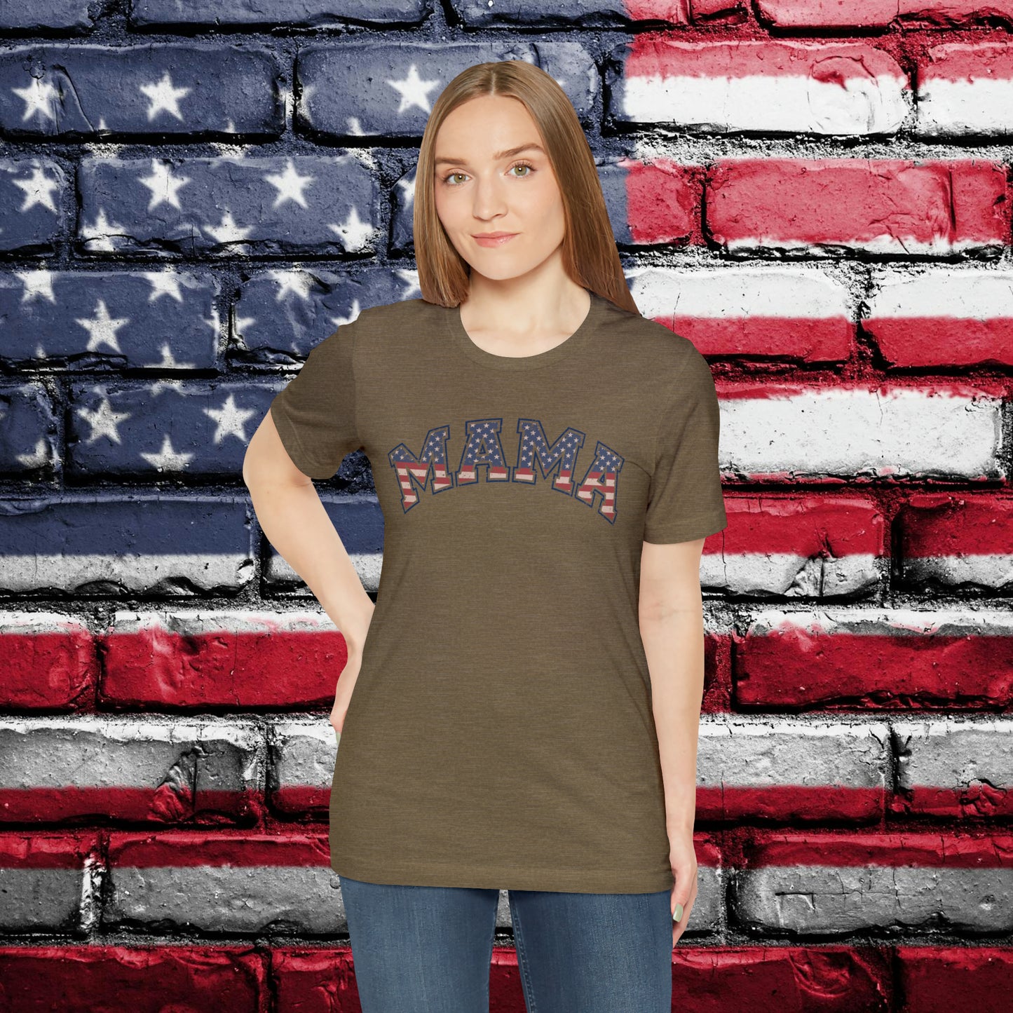 American Flag Retro Mama T-shirt - The American Glory