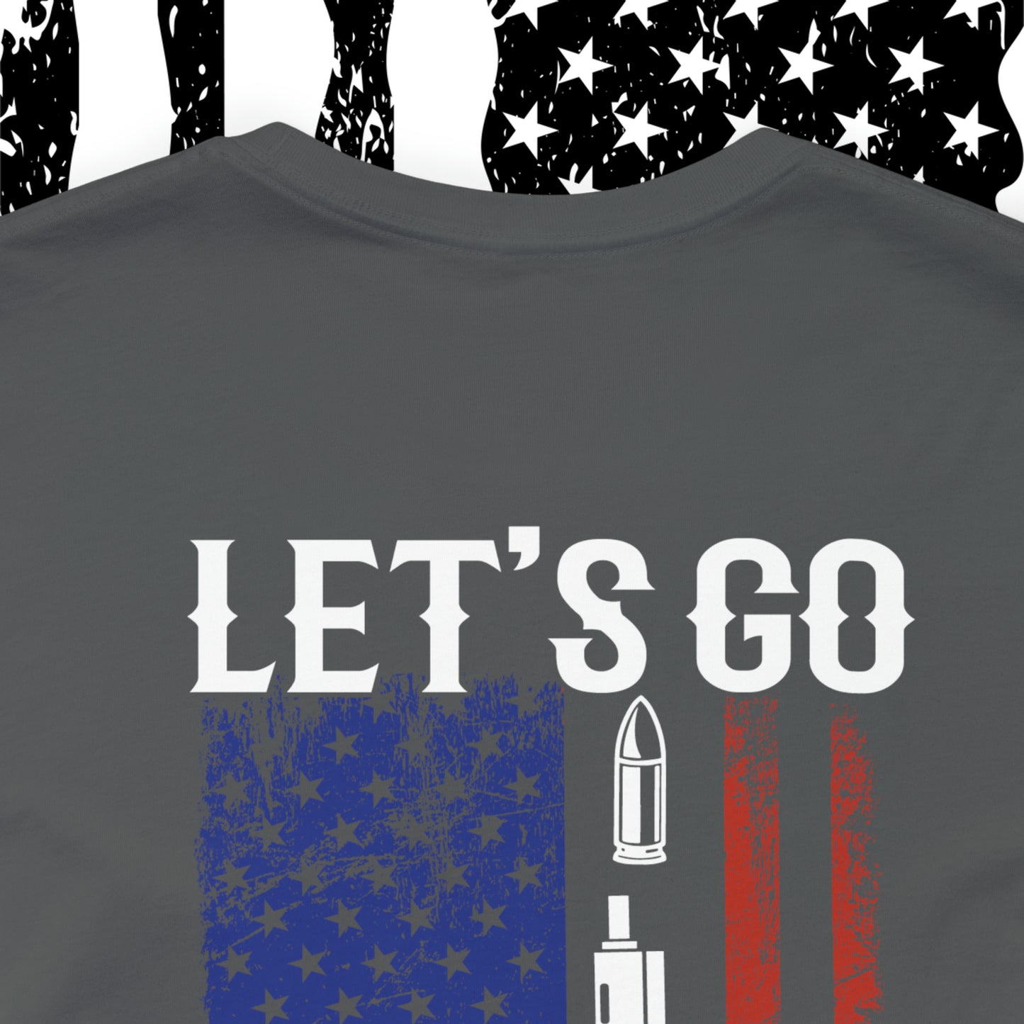 Let's Go Brandon T-shirt American Flag Lightning Bolt Front & Back Print - The American Glory