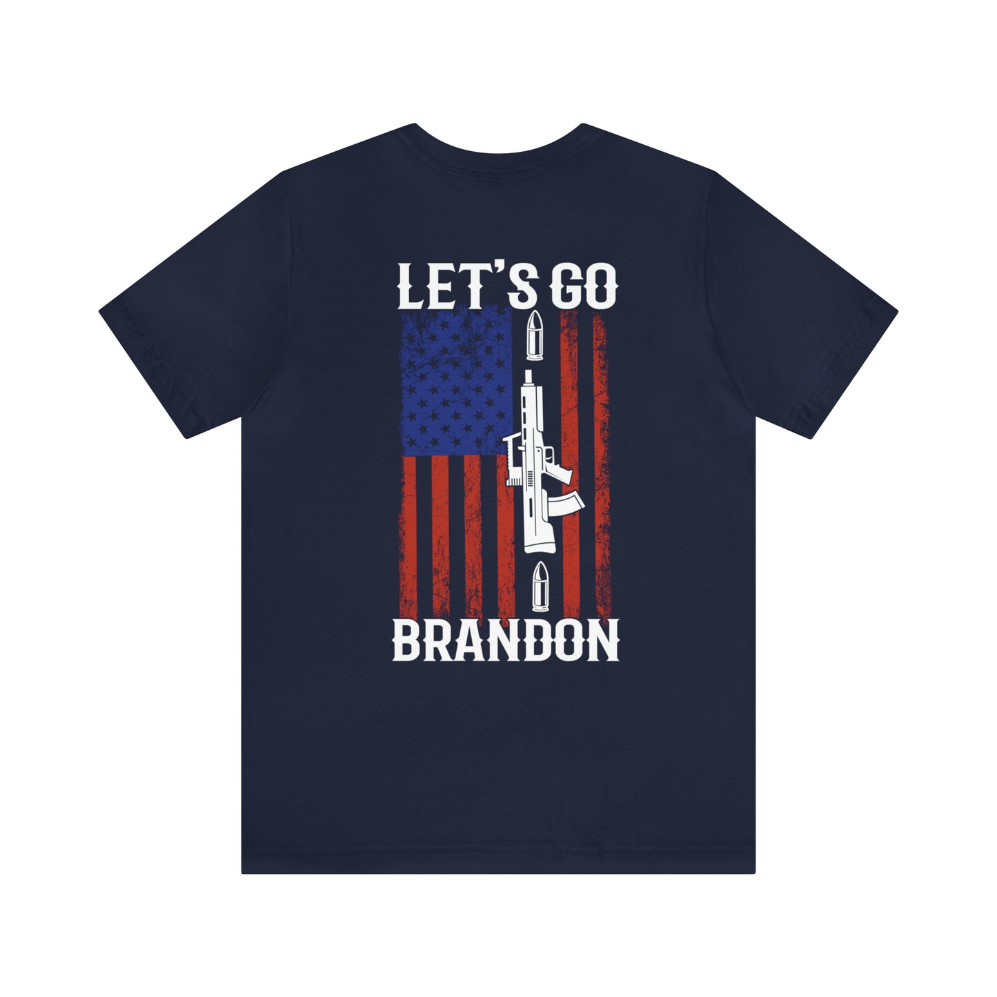 Let's Go Brandon T-shirt American Flag Lightning Bolt Front & Back Print - The American Glory