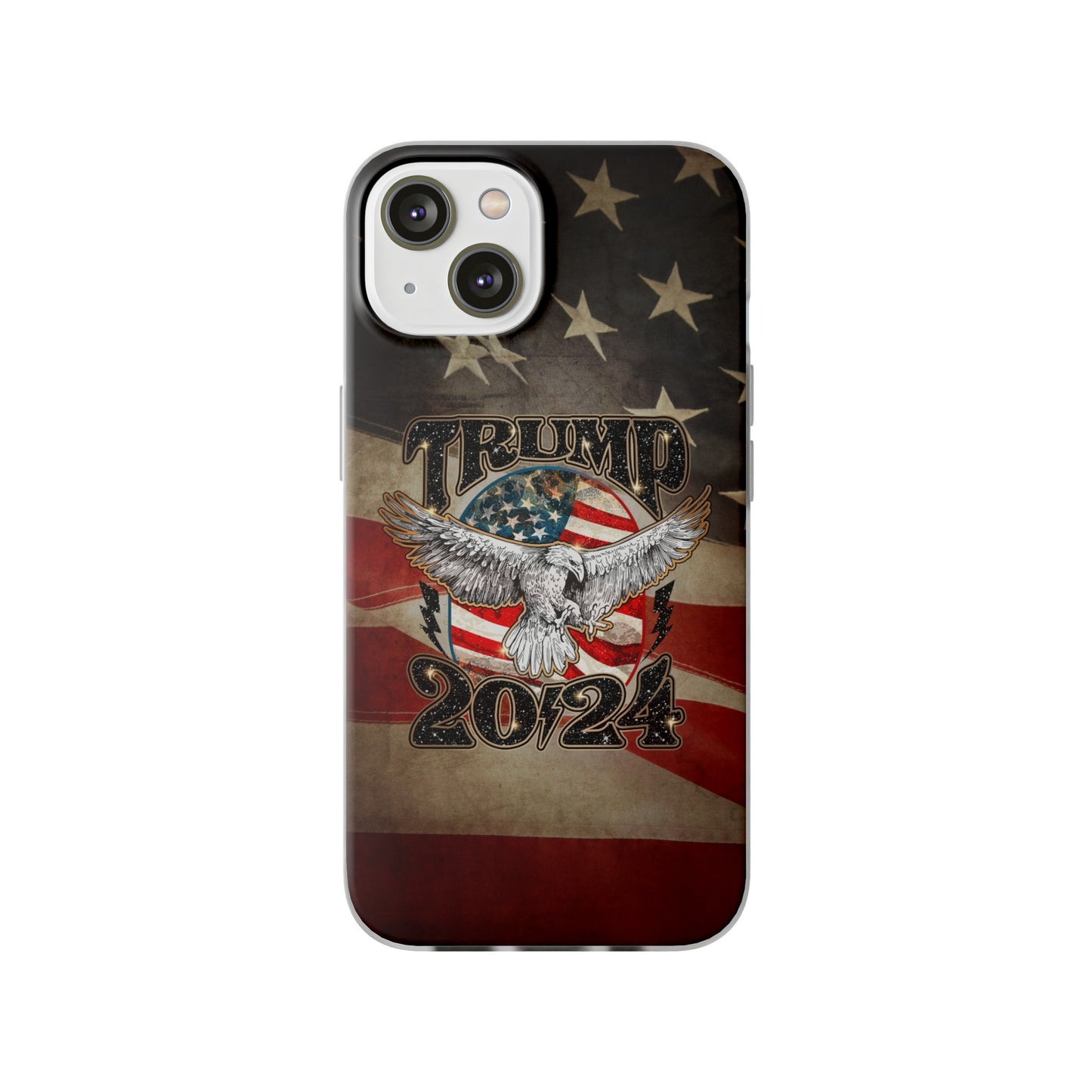 Donald Trump 2024 iphone case, Semi-transparent matte Flexi Cases, American Flag Phone Case, Trump MAGA iphone cases - The American Glory 