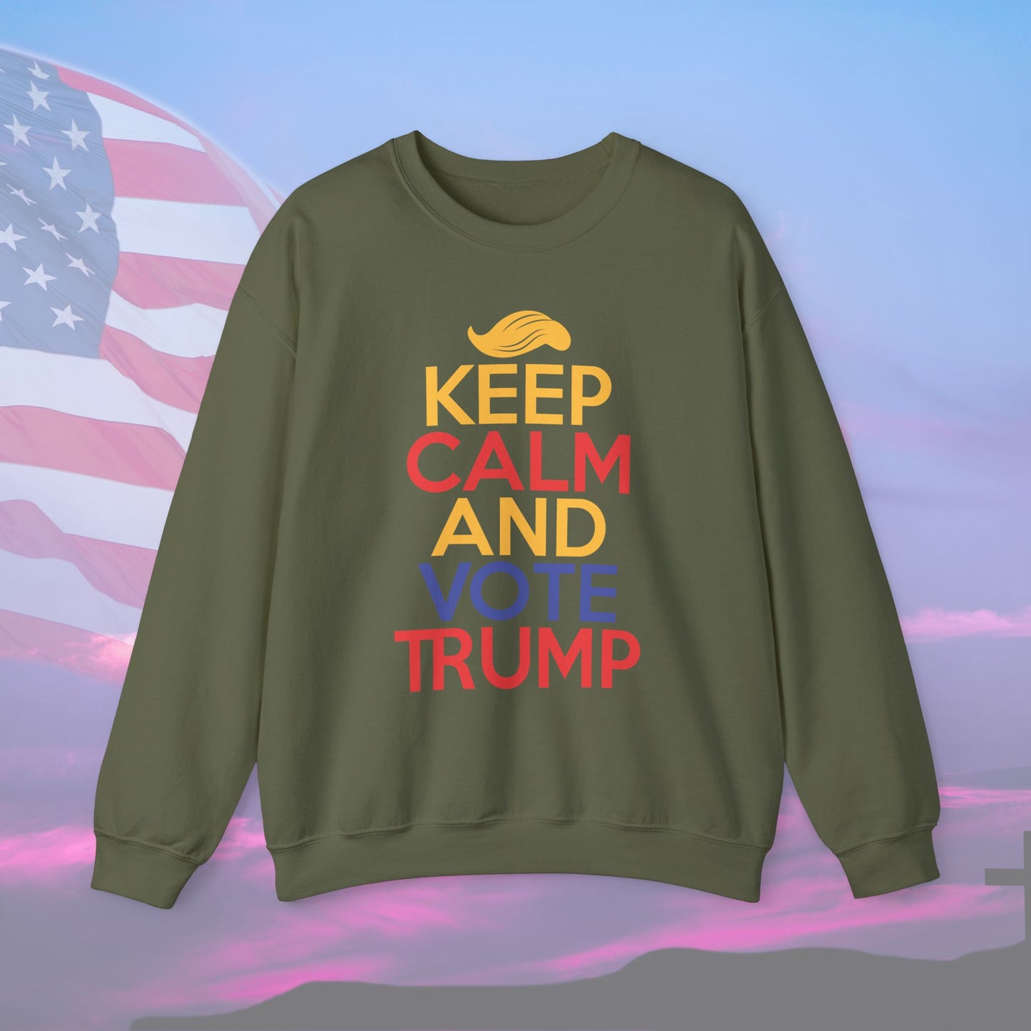 Crewneck Sweatshirt Keep Calm and Vote Trump - The American Glory 