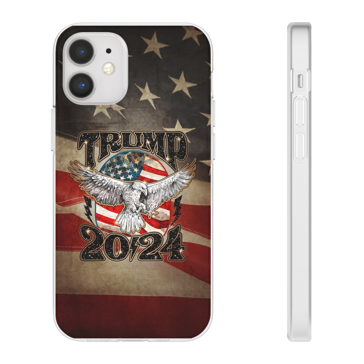 Donald Trump 2024 iphone case, Semi-transparent matte Flexi Cases, American Flag Phone Case, Trump MAGA iphone cases - The American Glory 