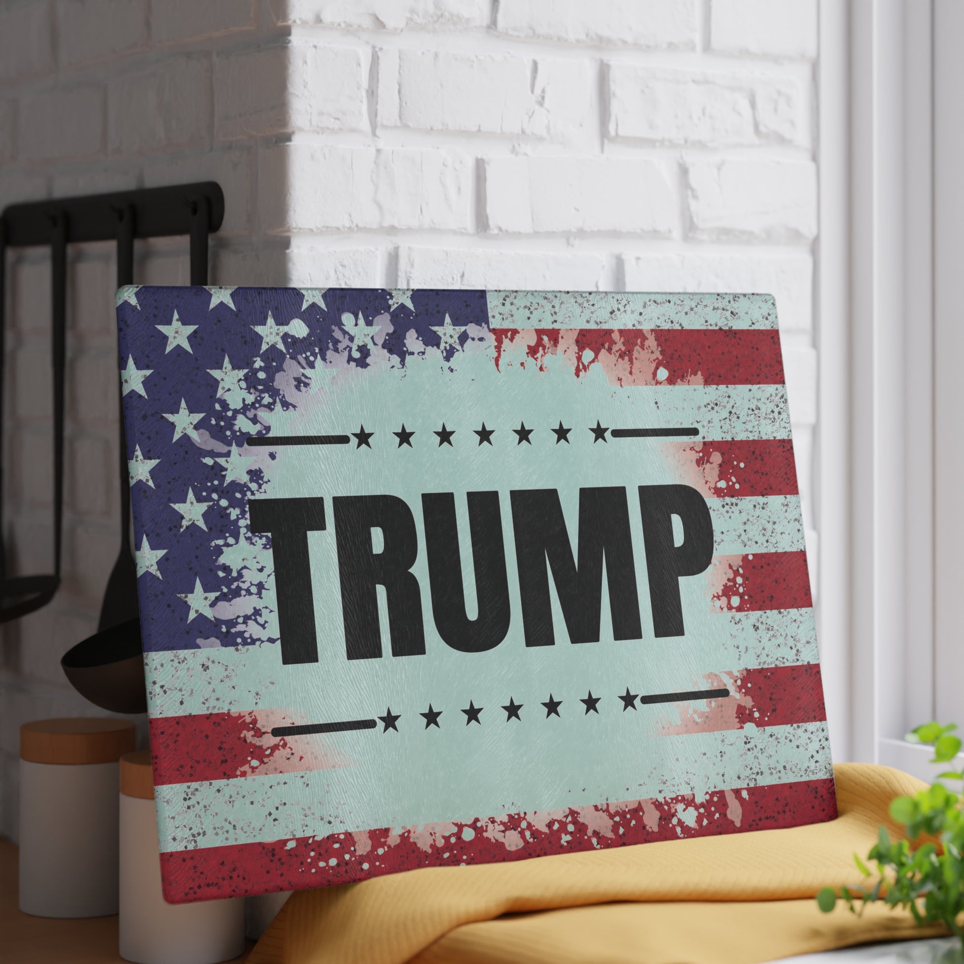 Trump American Flag Glass Cutting Board - The American Glory 