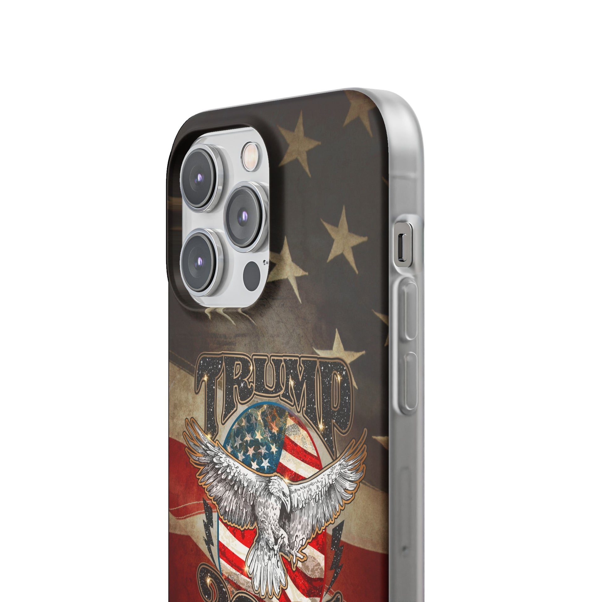 Donald Trump 2024 iphone case, Semi-transparent matte Flexi Cases, American Flag Phone Case, Trump MAGA iphone cases - The American Glory 