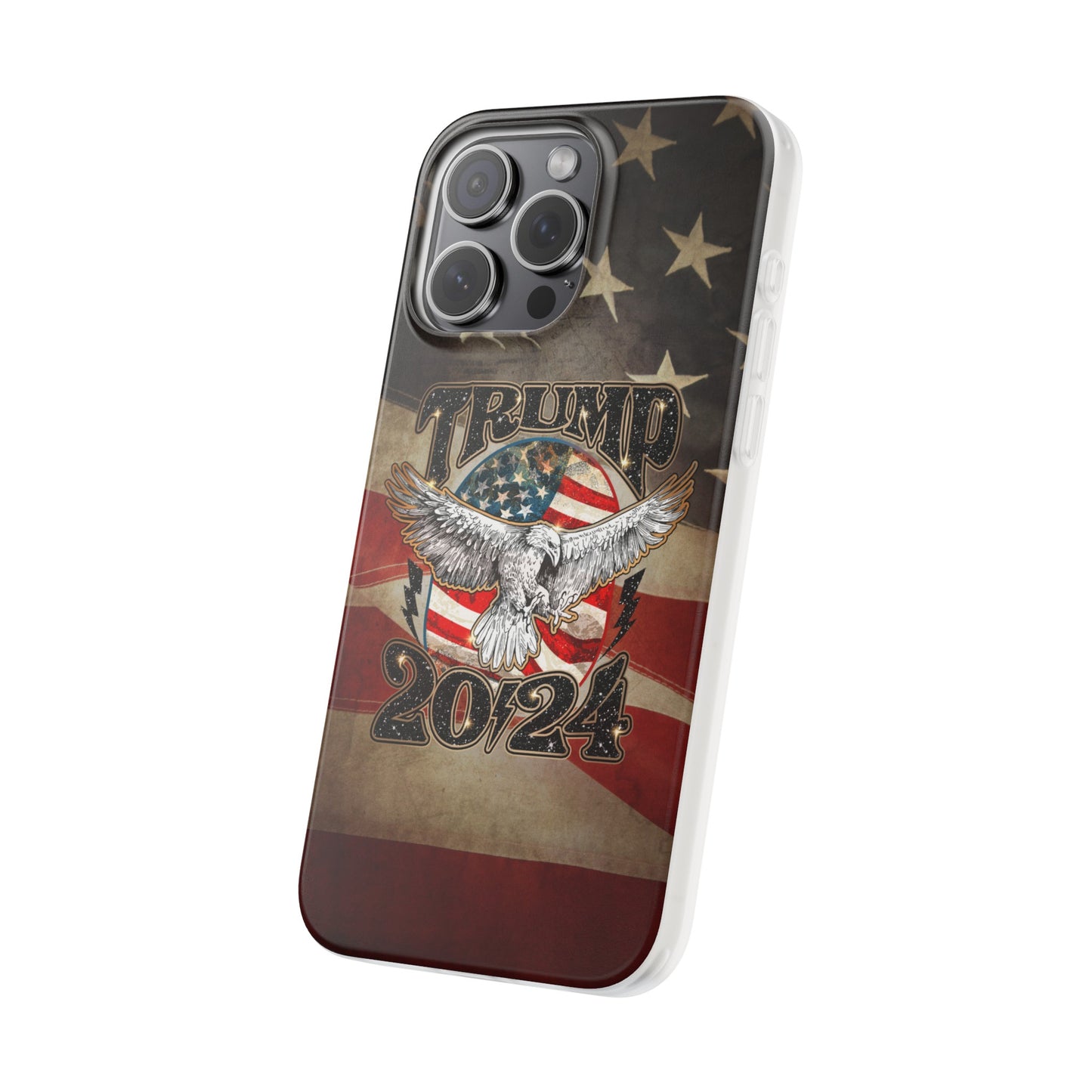 Donald Trump 2024 iphone case, Semi-transparent matte Flexi Cases, American Flag Phone Case, Trump MAGA iphone cases - The American Glory 