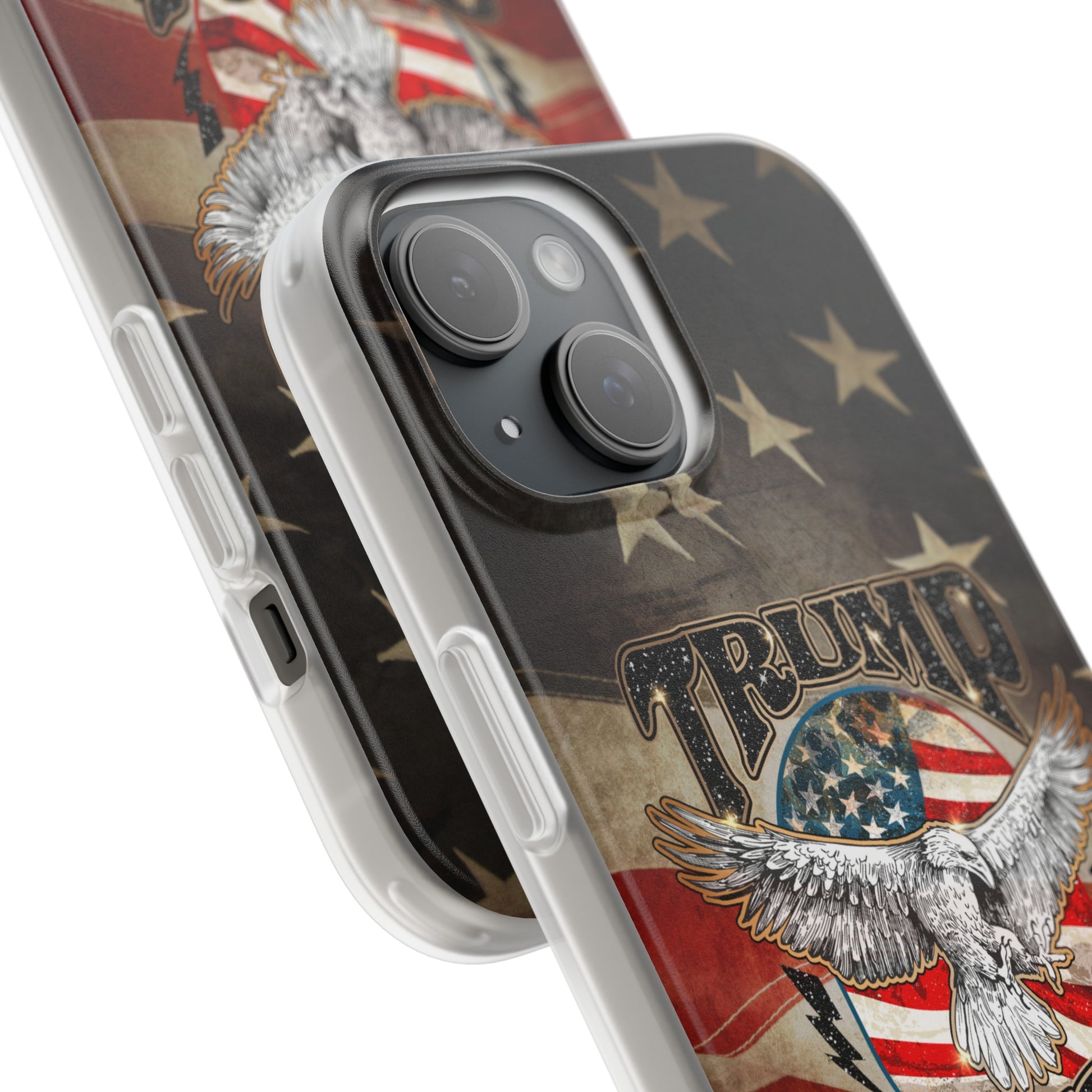 Donald Trump 2024 iphone case, Semi-transparent matte Flexi Cases, American Flag Phone Case, Trump MAGA iphone cases - The American Glory 