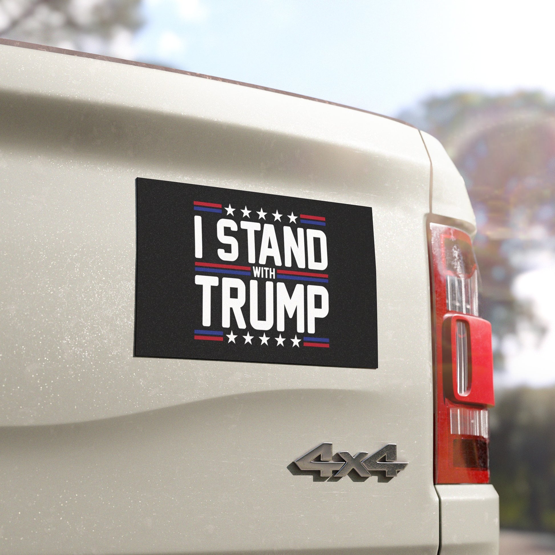 I Stand with Trump Car Magnet, Trump 2024 Bumper Sticker, Donald Trump Weatherproof car magnets, MAGA Stand with Trump Bumper Stickers - The American Glory 