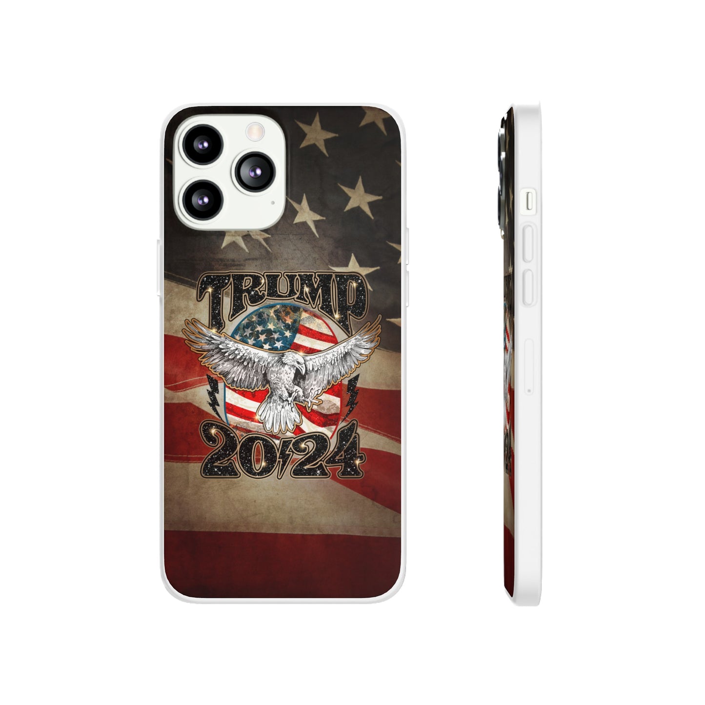 Donald Trump 2024 iphone case, Semi-transparent matte Flexi Cases, American Flag Phone Case, Trump MAGA iphone cases - The American Glory 