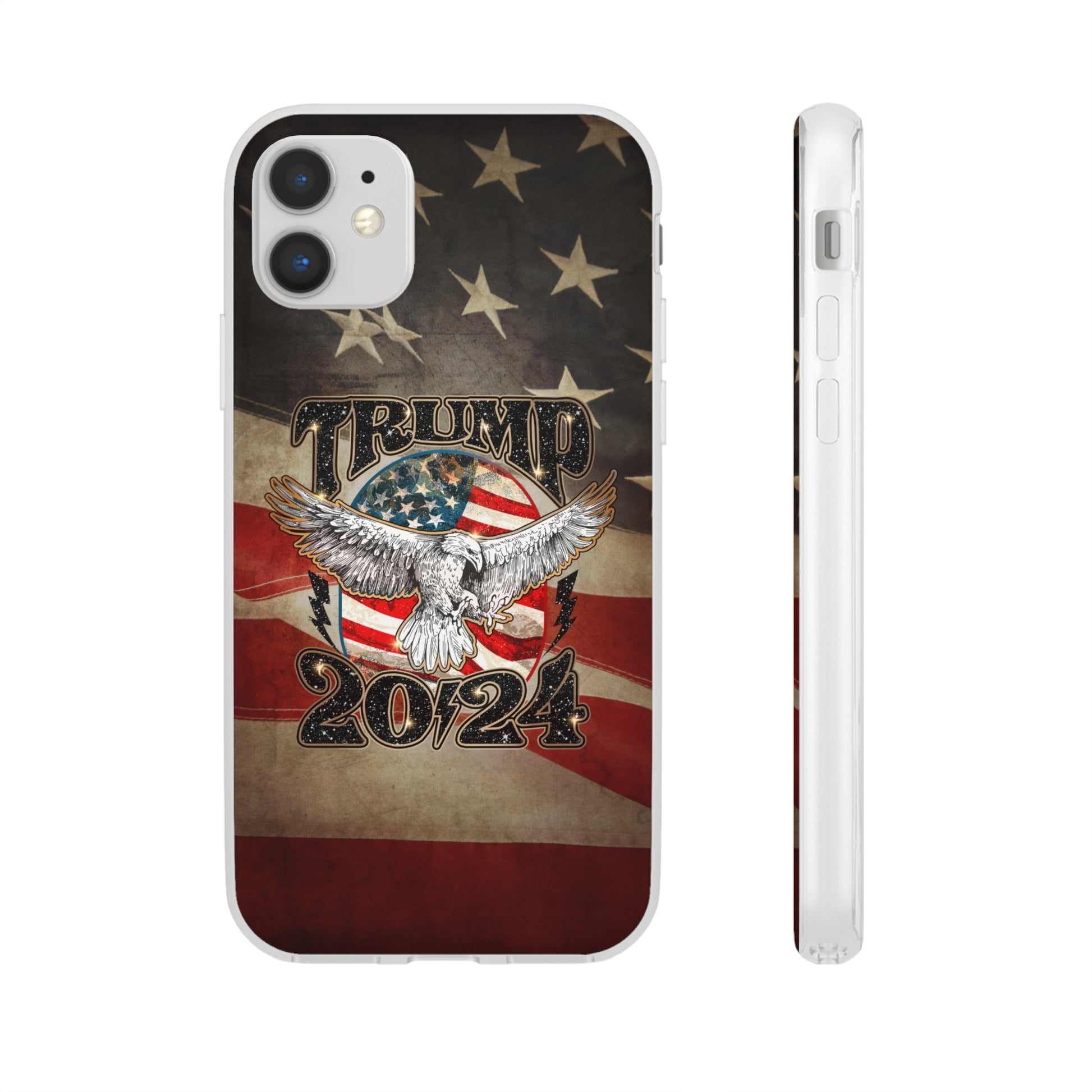 Donald Trump 2024 iphone case, Semi-transparent matte Flexi Cases, American Flag Phone Case, Trump MAGA iphone cases - The American Glory 