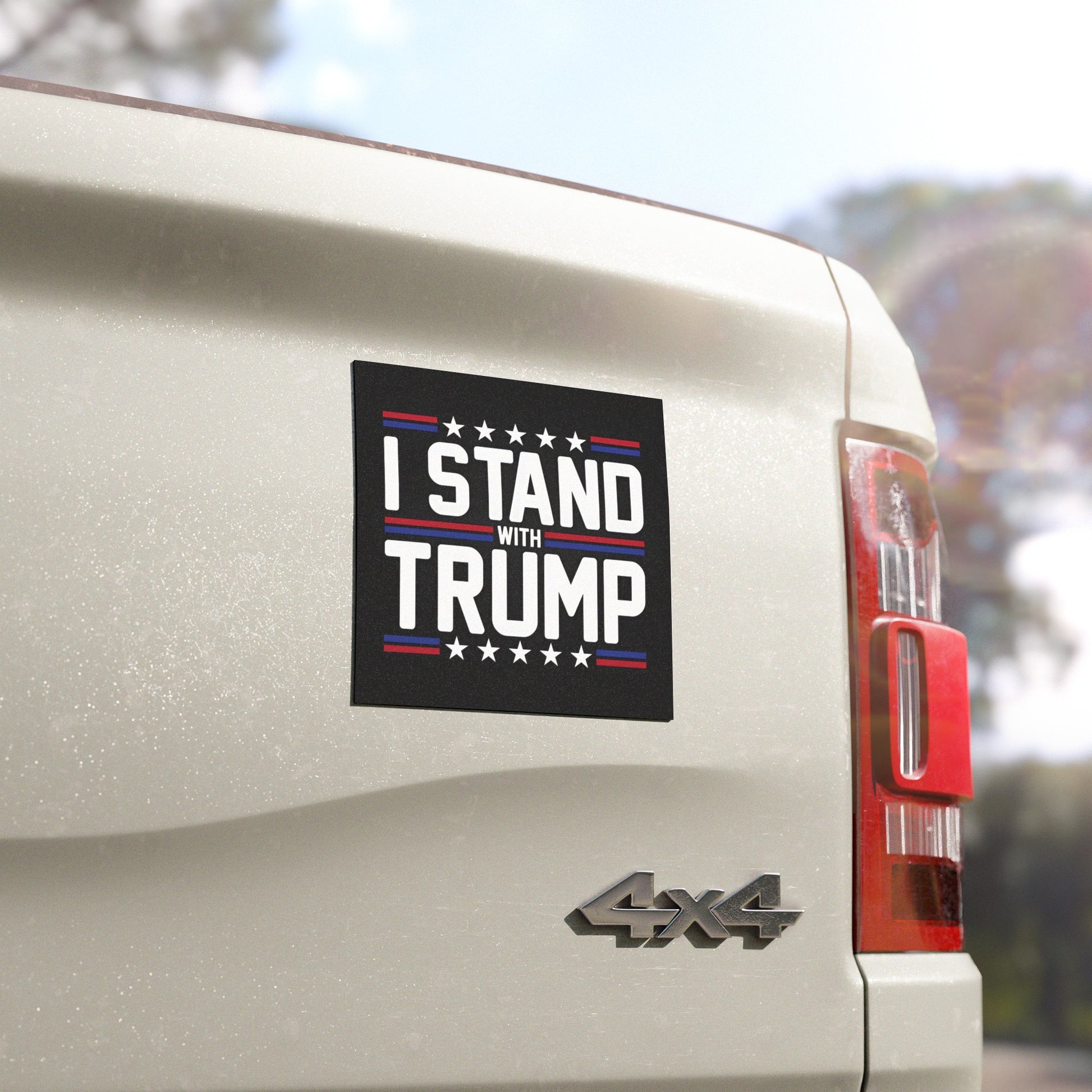 I Stand with Trump Car Magnet, Trump 2024 Bumper Sticker, Donald Trump Weatherproof car magnets, MAGA Stand with Trump Bumper Stickers - The American Glory 