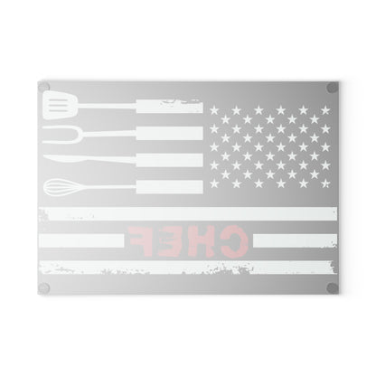 Chef American Flag Glass Cutting Board - The American Glory 