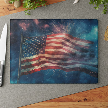 American Flag Glass Cutting Board - The American Glory 