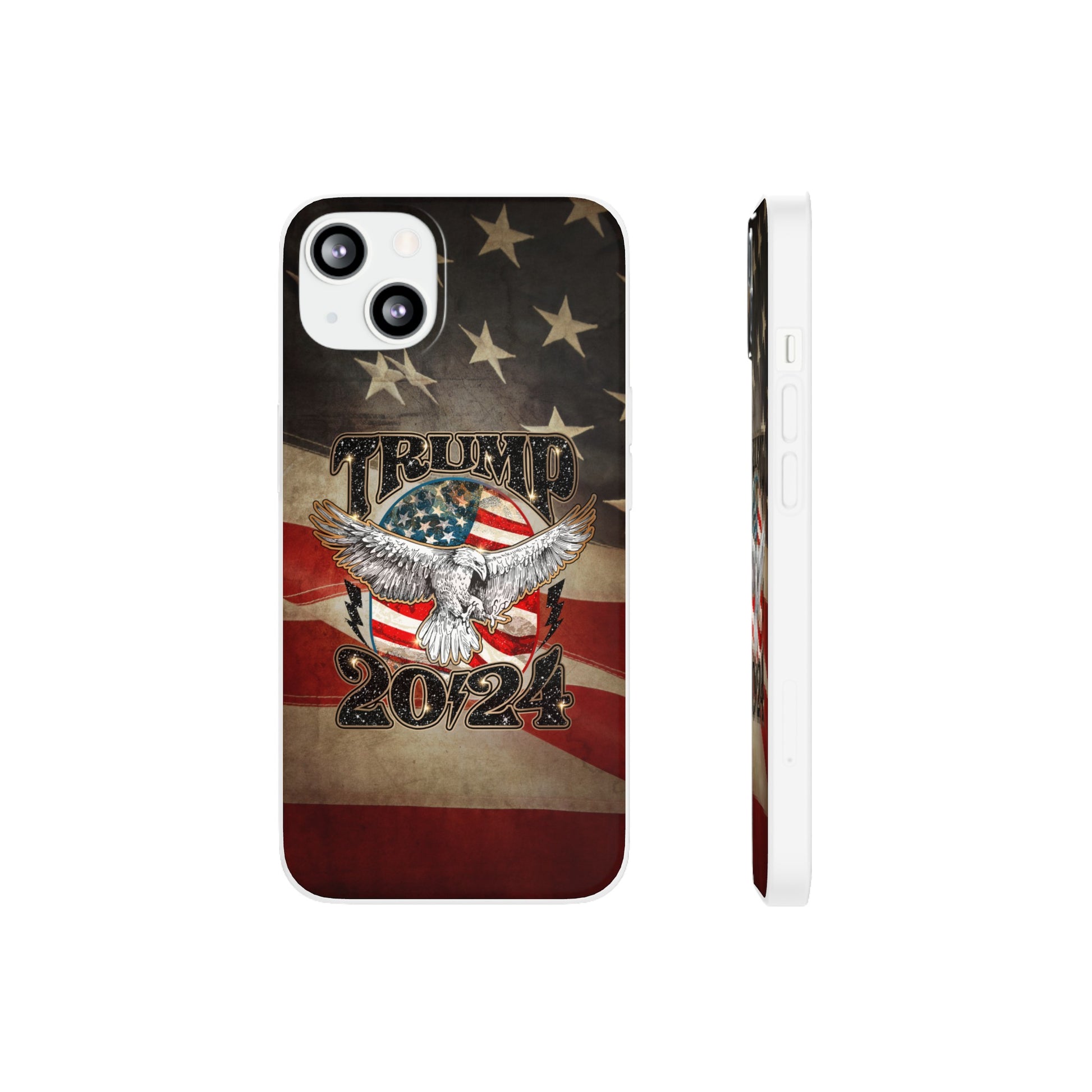 Donald Trump 2024 iphone case, Semi-transparent matte Flexi Cases, American Flag Phone Case, Trump MAGA iphone cases - The American Glory 